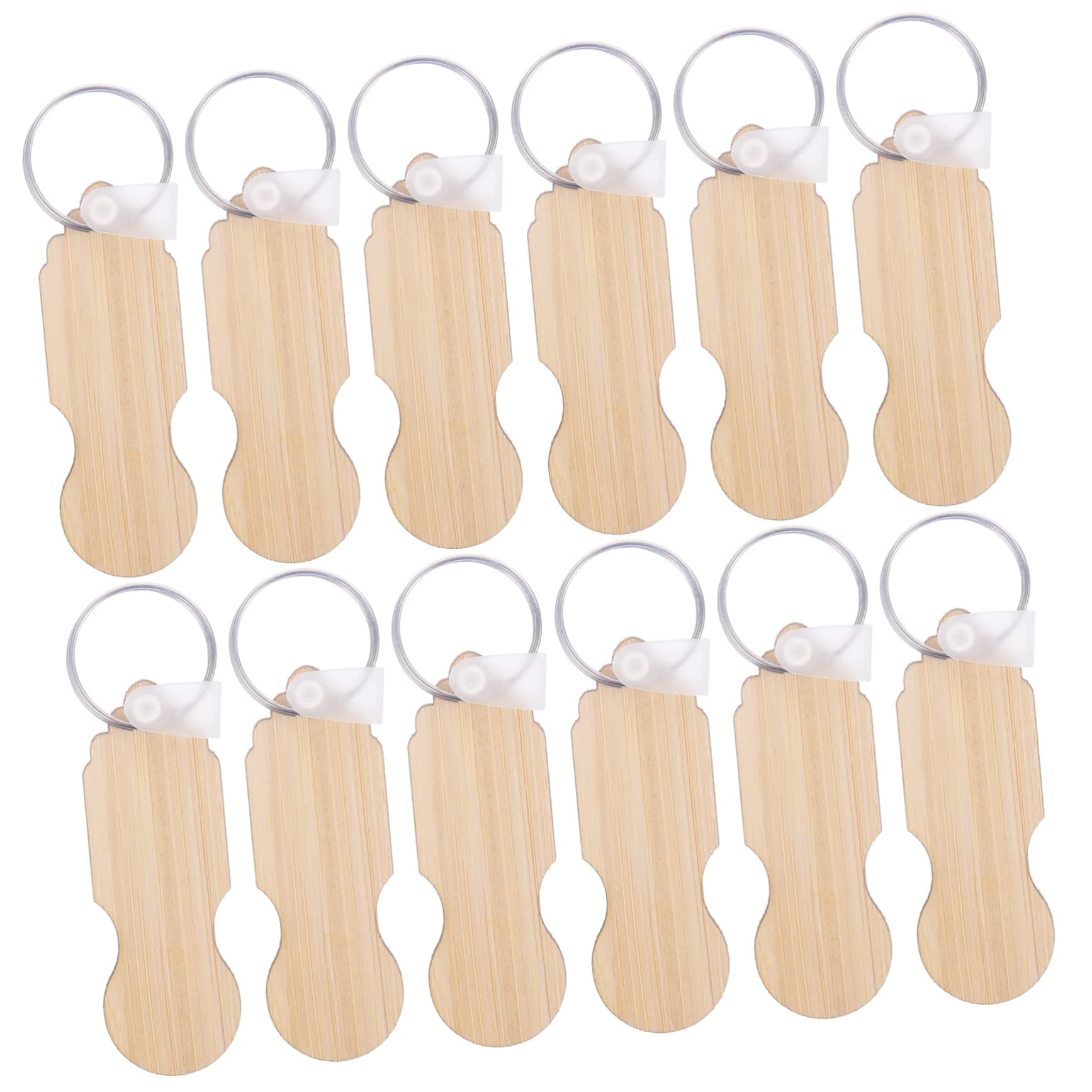 TofficuTofficu 12pcs Trolley Key Fob for Car Coins Shopping Trolley Token Keyring Shopping Trolley Tokens Pendant Token Keychain Opener Shopping Bamboo Metal Portable Trolley Remover