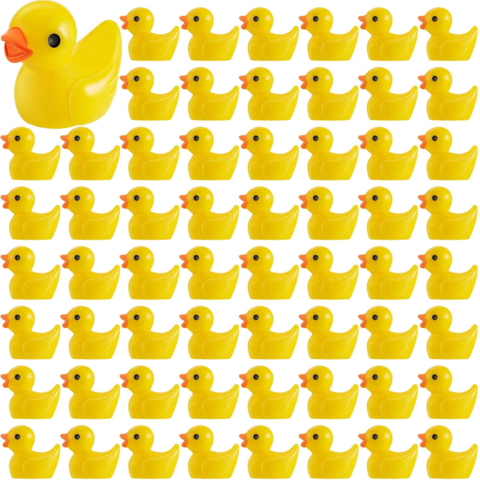 200 Pieces Tiny Ducks Mini Resin Duck Charms Bead Miniature Duck Figures Ornament Garden Aquarium Dollhouse Decor for Christmas Accessories DIY Pendent Craft (Yellow)