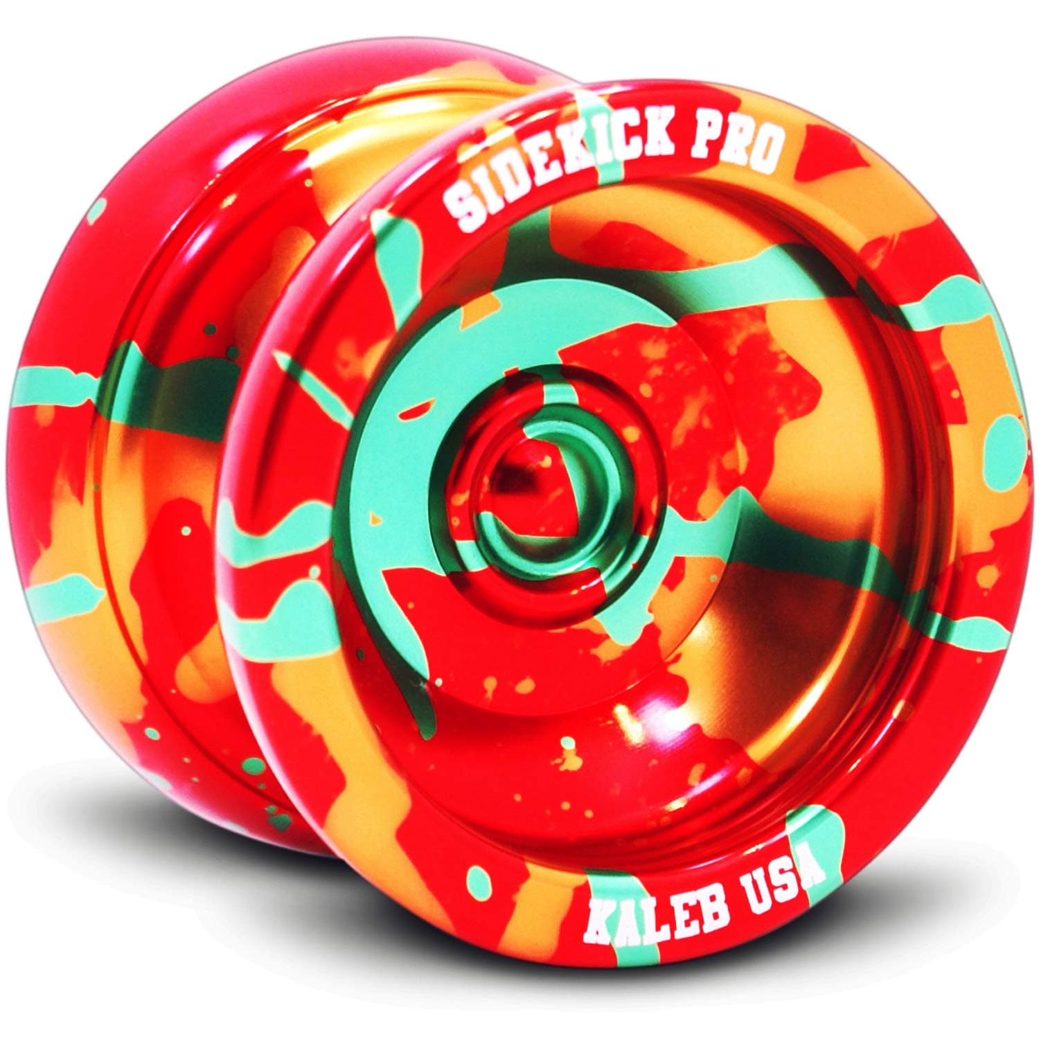 Red Yellow Green Splashes Yo-Yo Professional Aluminum Sidekick Pro YoYo