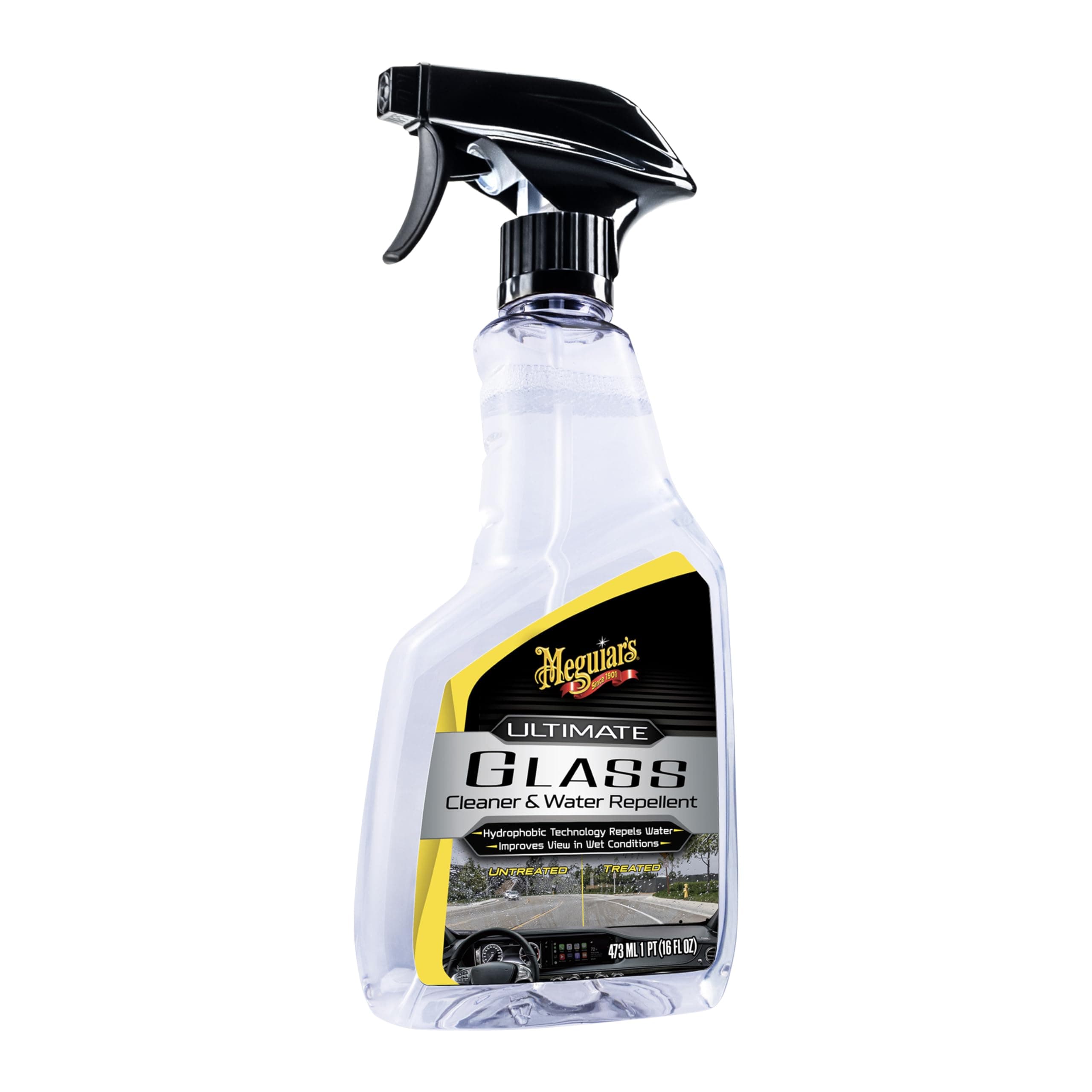 Ultimate Glass Cleaner & Water Repellent - Premium Glass and Window Cleaner for Quick Cleaning with Hydrophobic Technology that Acts as a Rain Repellent Improving Visibility in Rain - 16oz