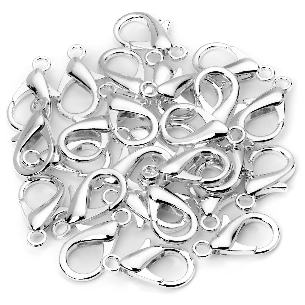 50 Lobster Clasps (21x10) Silver Plated Lobster Claw Clasps Jewelry Making Findings Lead & Nickel Free
