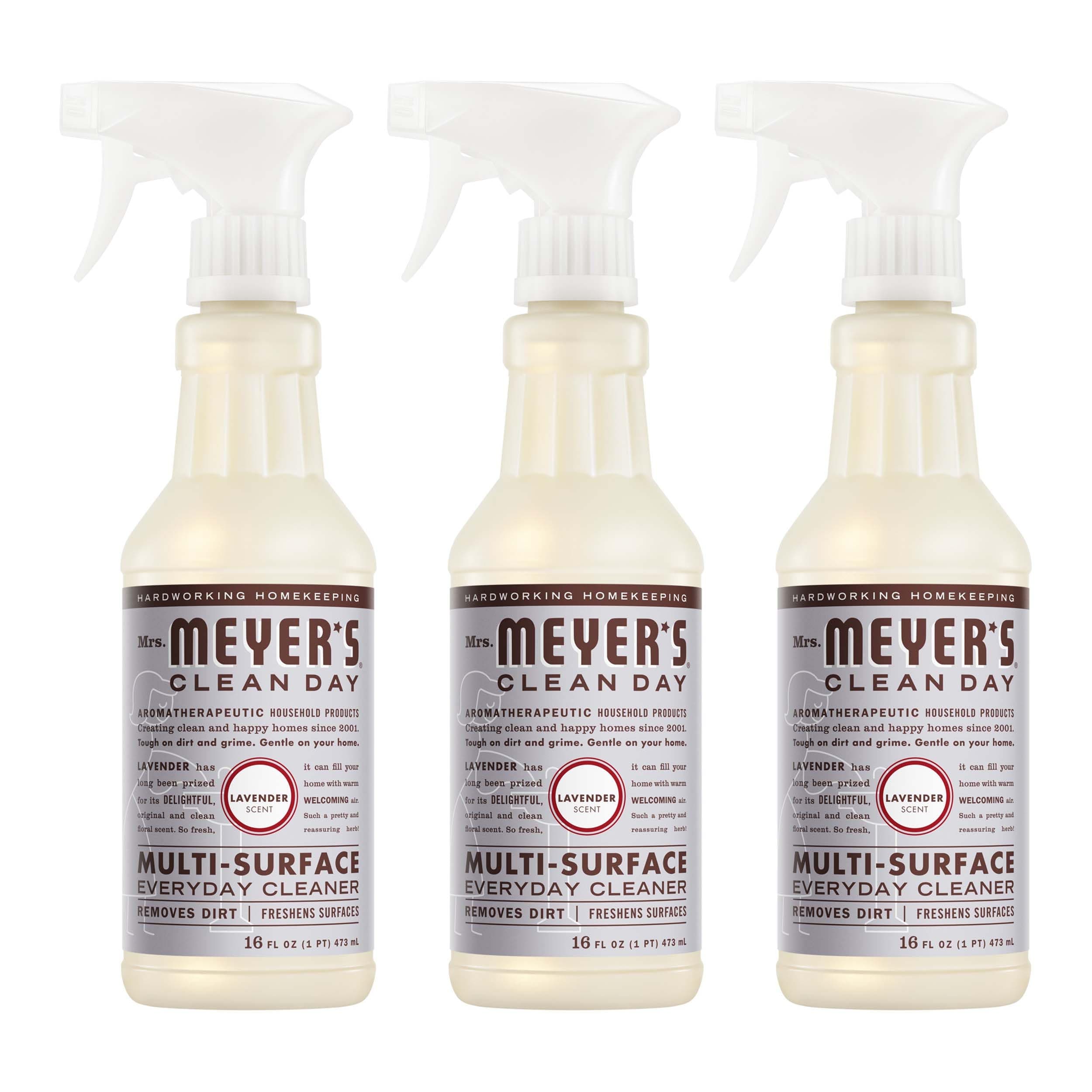 MRS. MEYER'S CLEAN DAY Multi-Surface Everyday Cleaner, Lavender Scent, 16 Fl Oz Bottle - 3 Pack