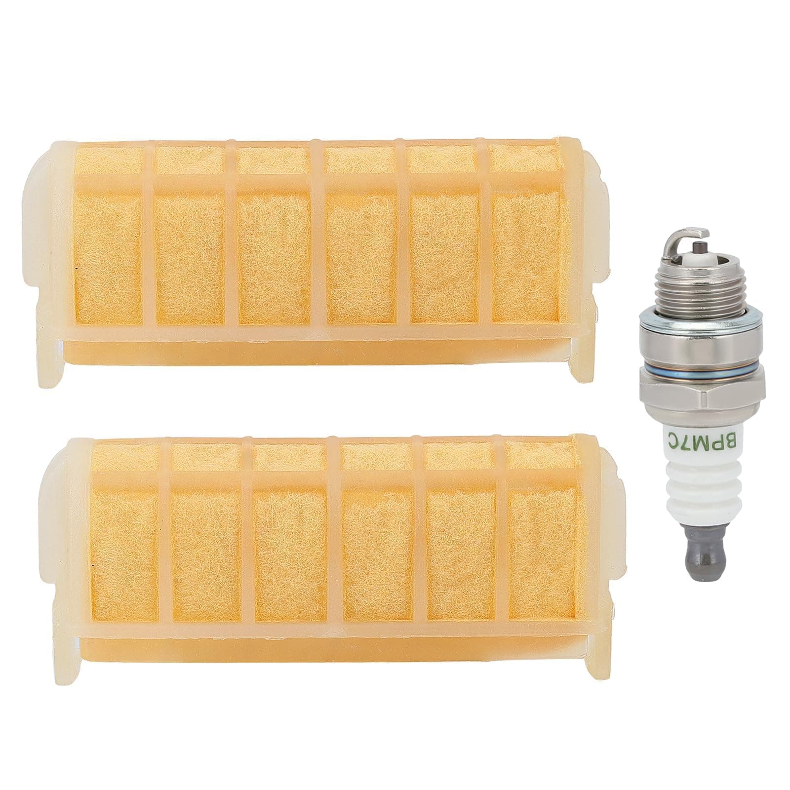 MS250 Air Filter for Stihl MS 250 025 021 023 MS210 MS230 MS250 Chainsaw Part Repalce 1123 120 1613, 1123 120 1612, Pack of 2 with Spark Plug