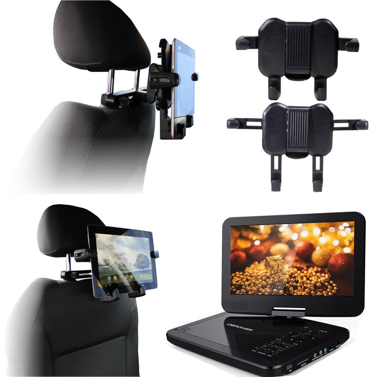 Navitech in Car Portable DVD Player Head Rest/Headrest Mount/Holder Compatible with The Takara VR 149 W