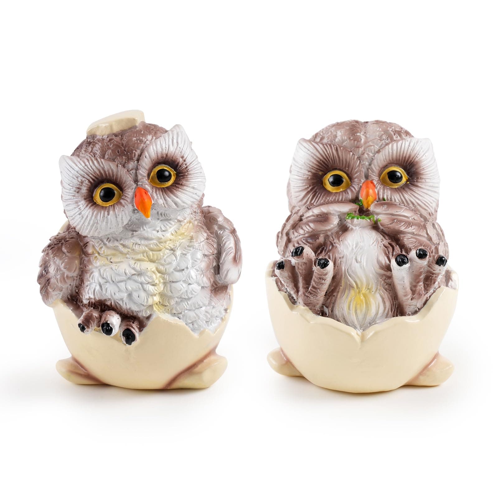 Cute Owl Statue, Two Small Owl Figurines for Home Decor, Desk, Shelf, Table, TV Stand Decoration(2Pcs)