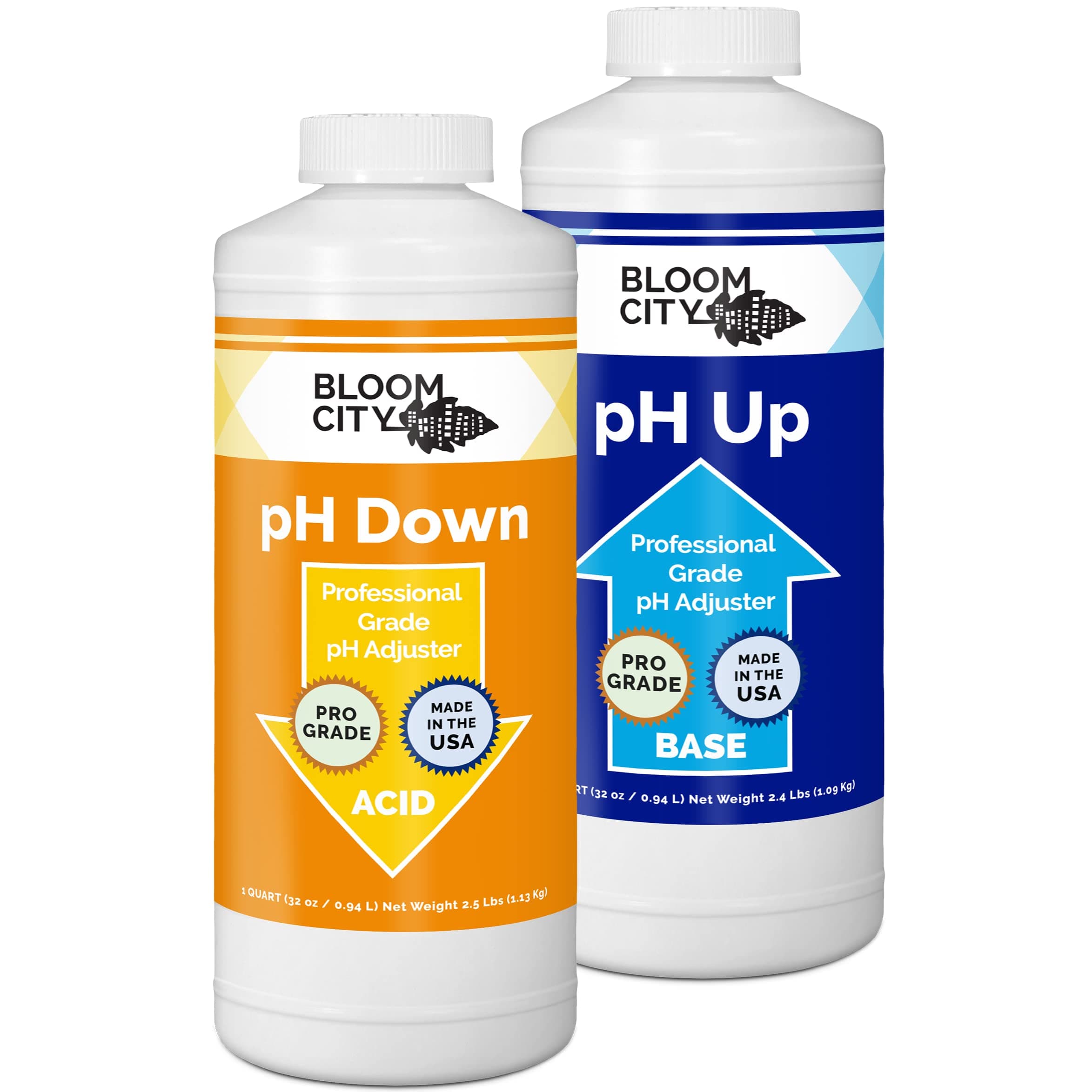 Professional pH Up + Down Control Kit (Two 1 Quart Bottles) 64 Total oz