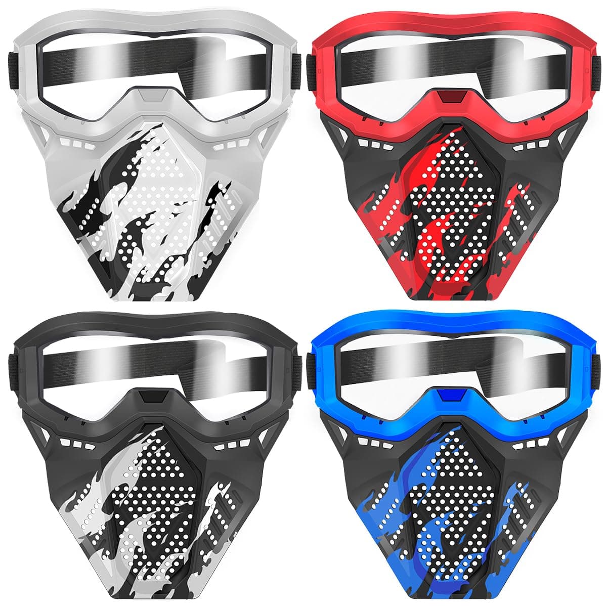 2 Pack Tactical Mask with Goggles Compatible with Nerf Rival, Apollo, Zeus, Khaos, Atlas, & Artemis Blasters Rival Mask