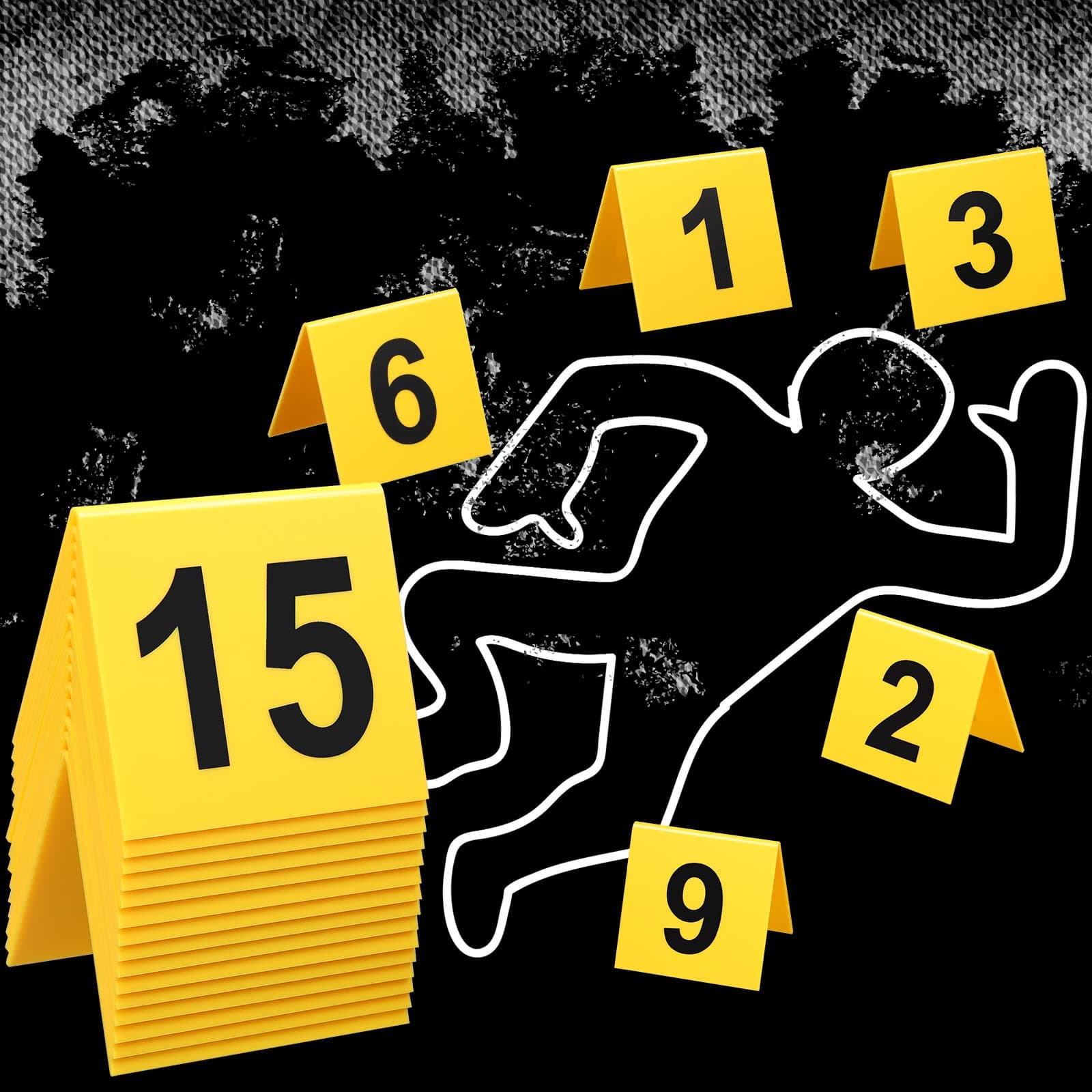 Vicenpal 15 Pcs Evidence Markers Crime Scene Markers Tents Crime Scene Decorations Crime Scene Markers Mystery Decorations for Kids Adults Detective Game Murder Theme Clue Game Party Decoration