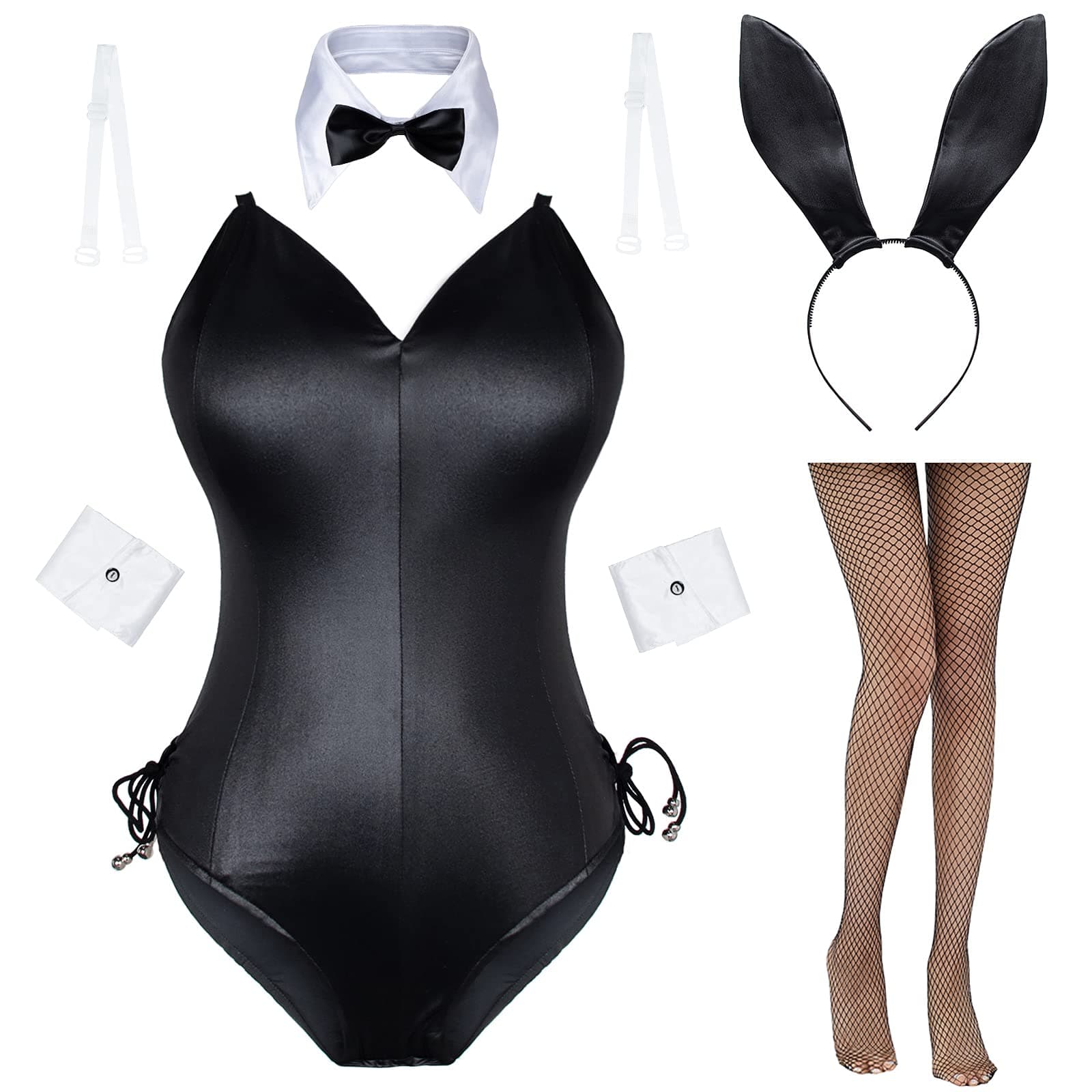 Womens Bunny Costume Girl Suit Senpai Cosplay Anime Role Costume One Piece Bodysuit Stockings Set