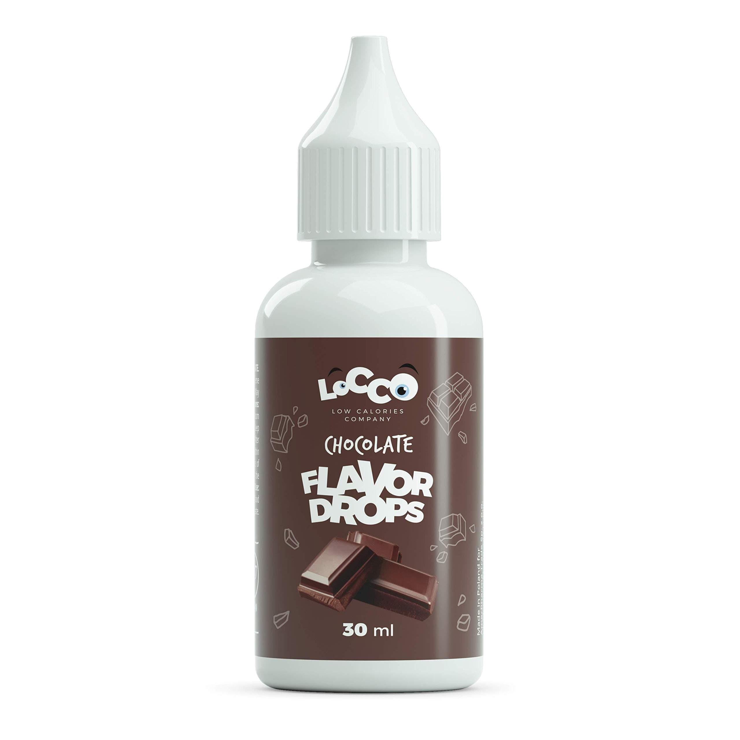 LoCCo Low Calorie Chocolate Flavor Drops 30ml; Slimming Food for Diabetics on Keto Paleo Dukan Diet