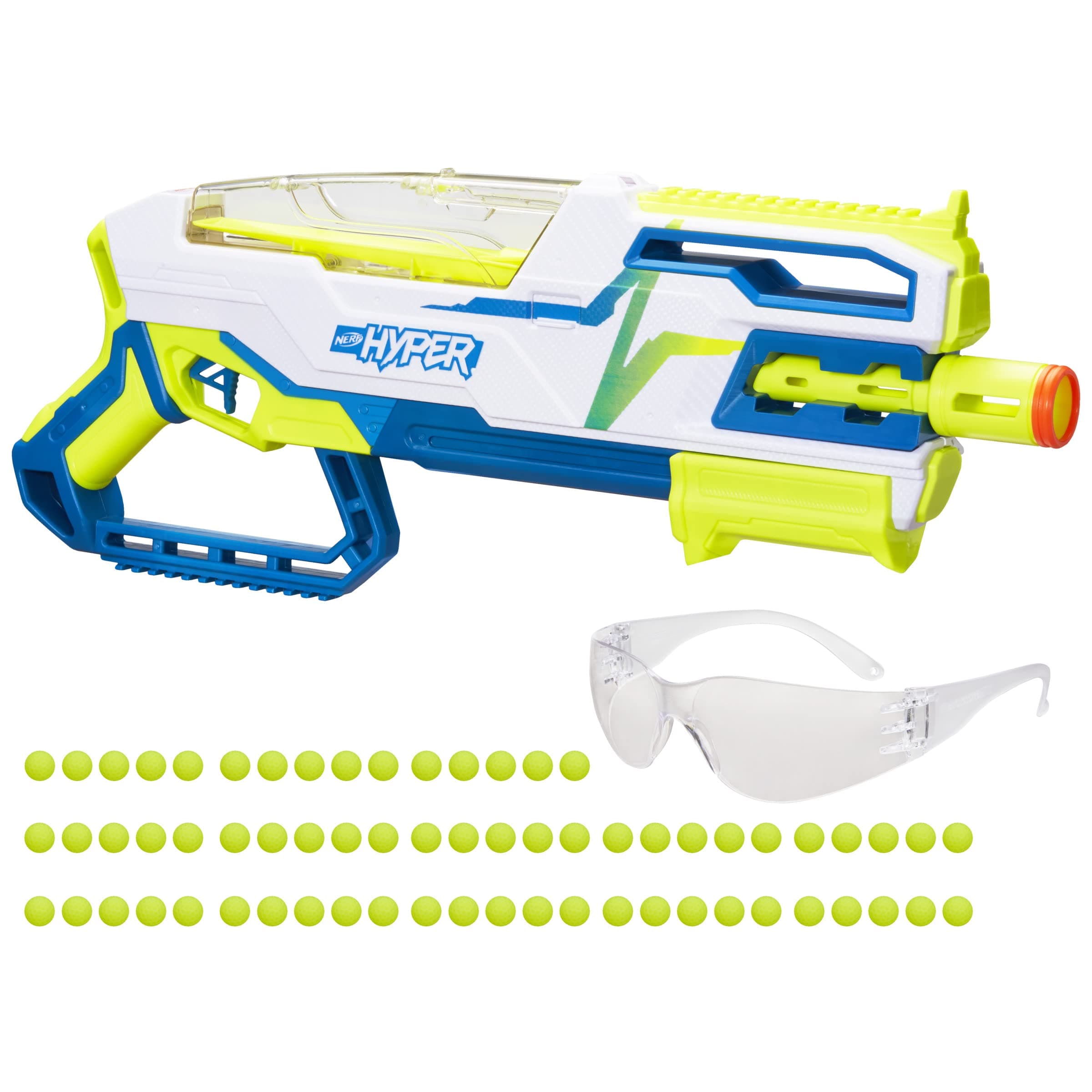 NERF Hyper Bundle Siege-50 Pump Action Blaster Up to 110 FPS Speed Eyewear [Amazon Exclusive Brand]