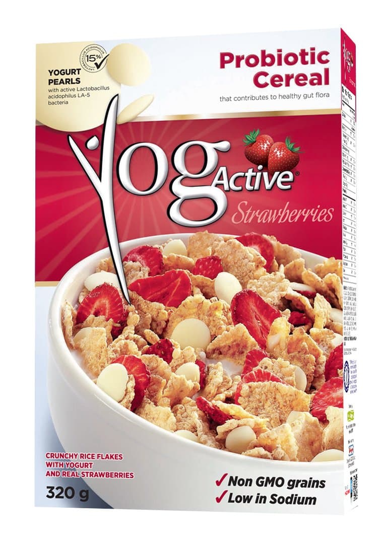 Yogactive - 12 Pack - (Strawberries ) - PROBIOTIC cereal - NON GMO