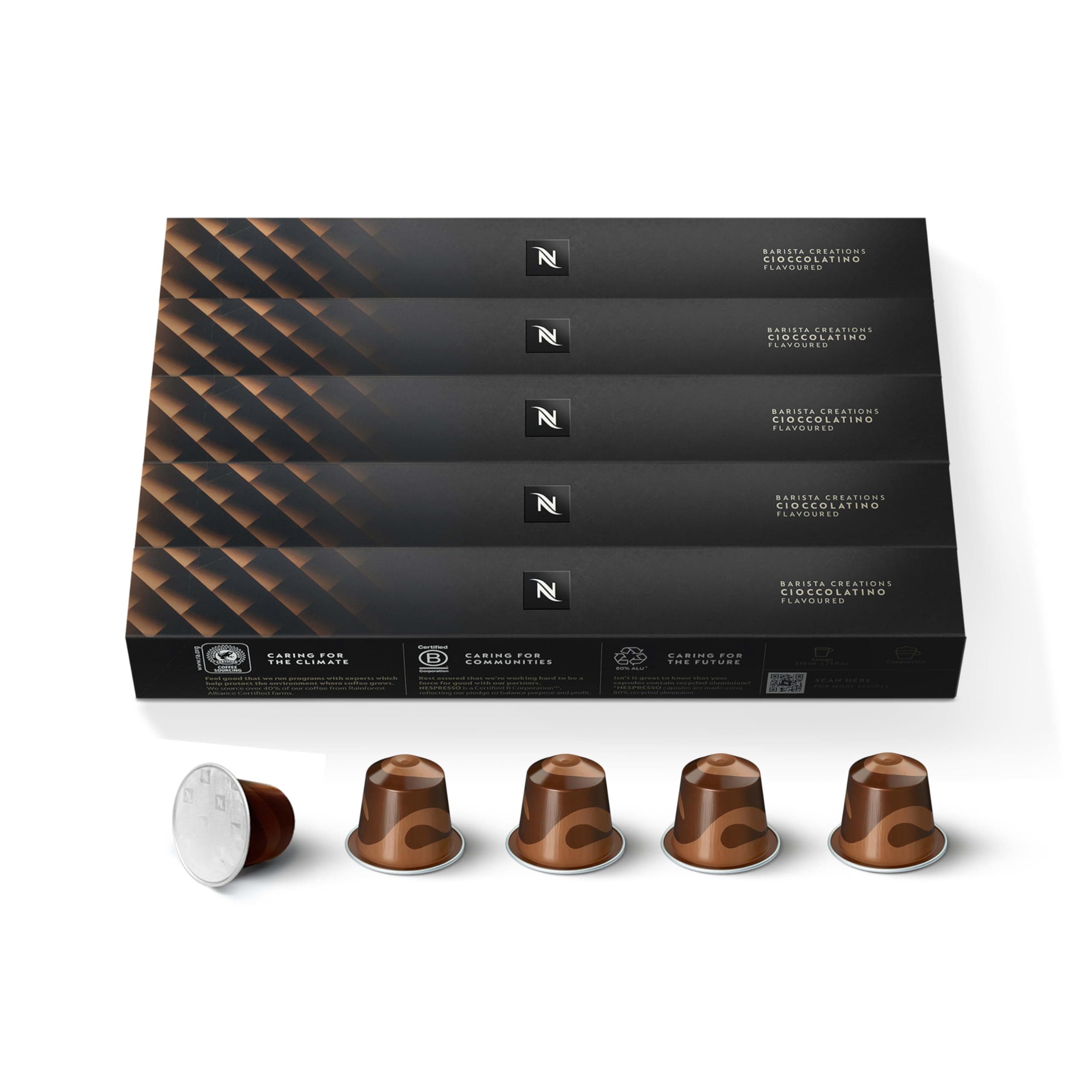 Cioccolatino Barista Creations Roasted Coffee Capsules, Original Line, 10 capsules in 1 Sleeve - Pack of 5 Sleeves