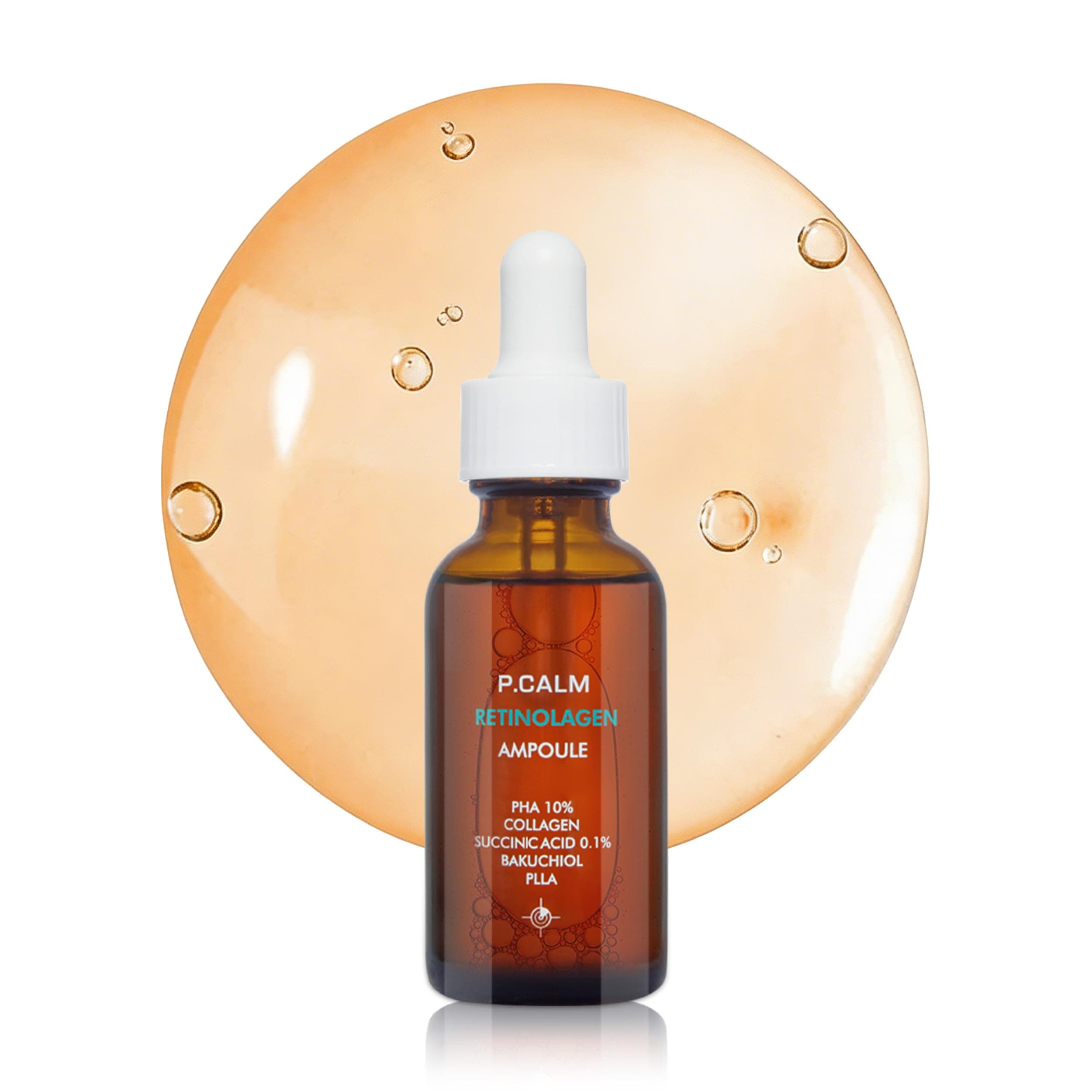 P.CALM Retinolagen Ampoule 30ml | Vegan Fragrance-Free Pore Tightening Skin Serum with Retinol, Vegan Collagen, Bakuchiol | Korean Skincare Cruelty-Free