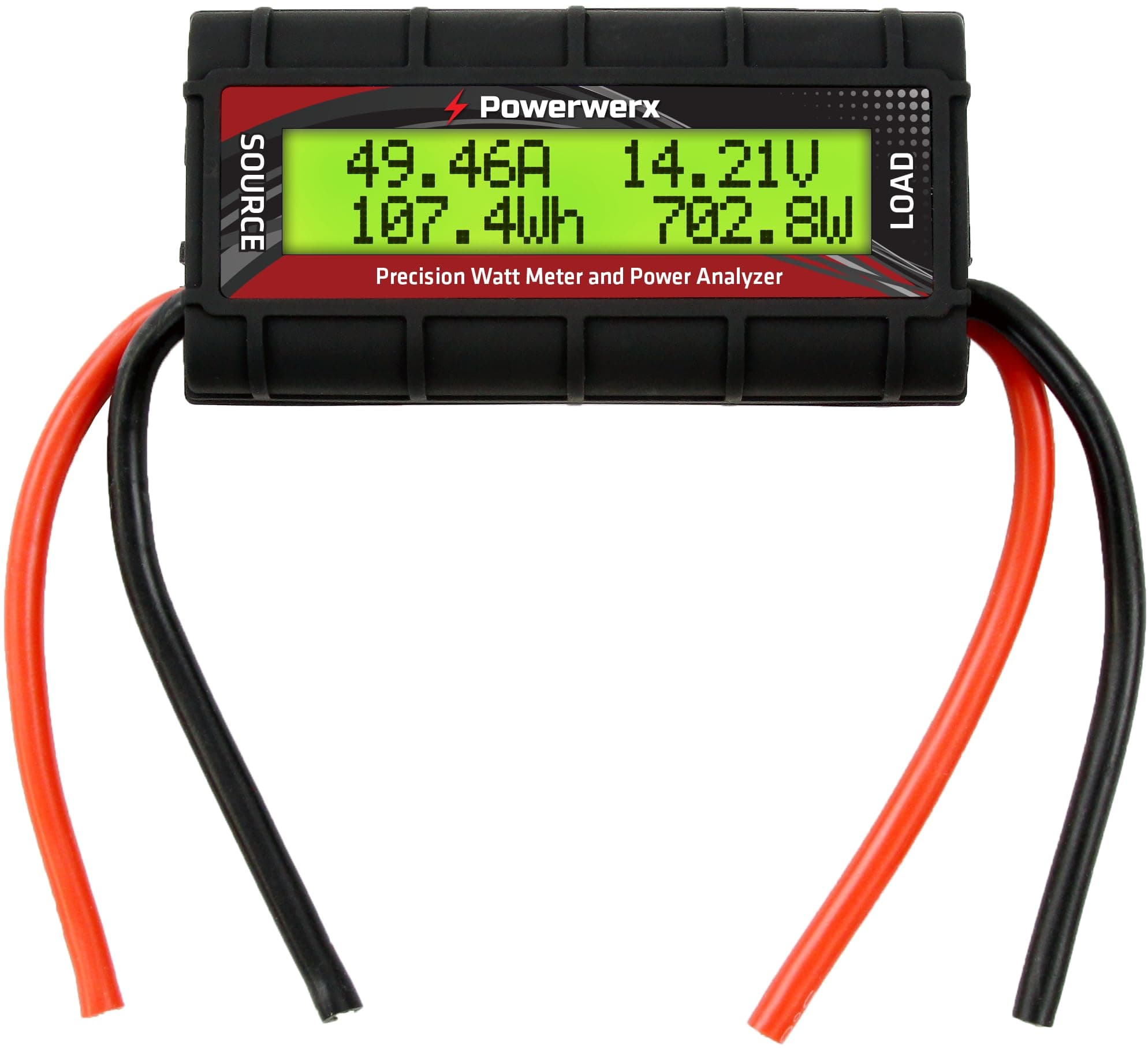 Watt Meter-Bare, DC Inline Power Analyzer, 45A Continuous, 12 Gauge with Bare Wire Ends
