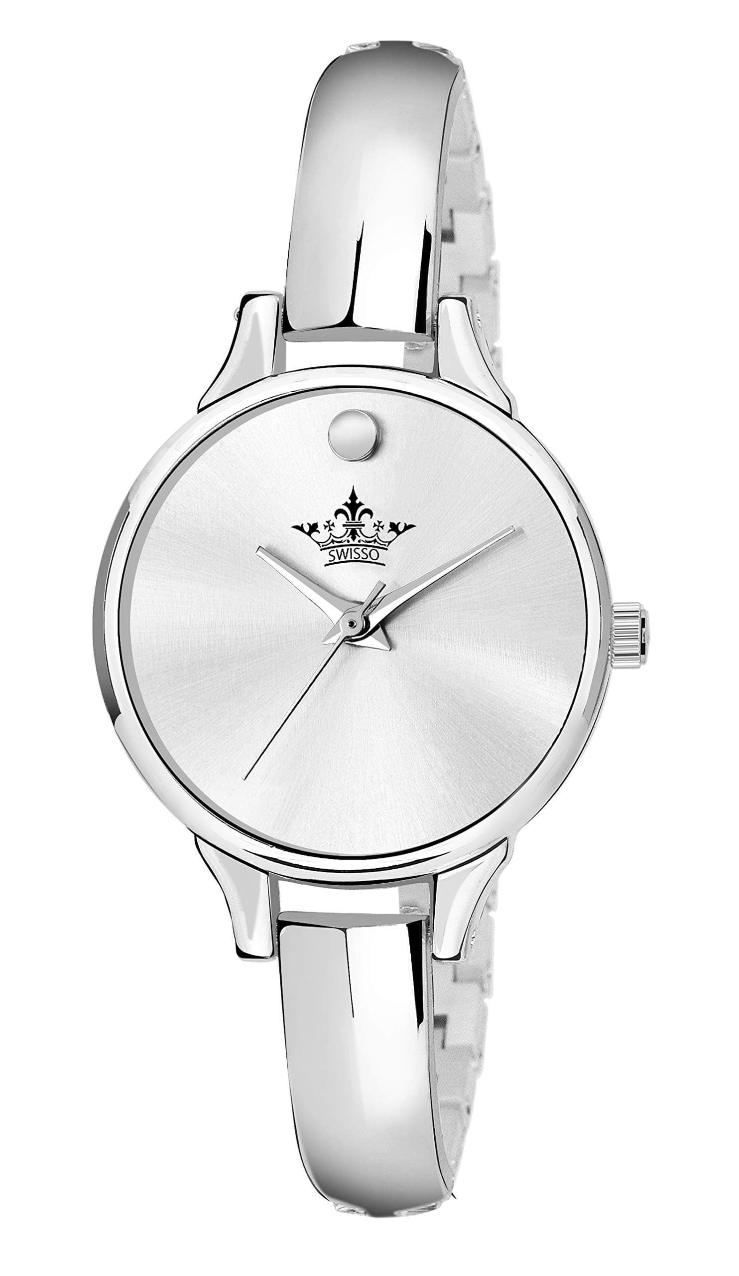 Swisso Swisso Analogue Girls' Watch (Silver Dial Silver Colored Strap)