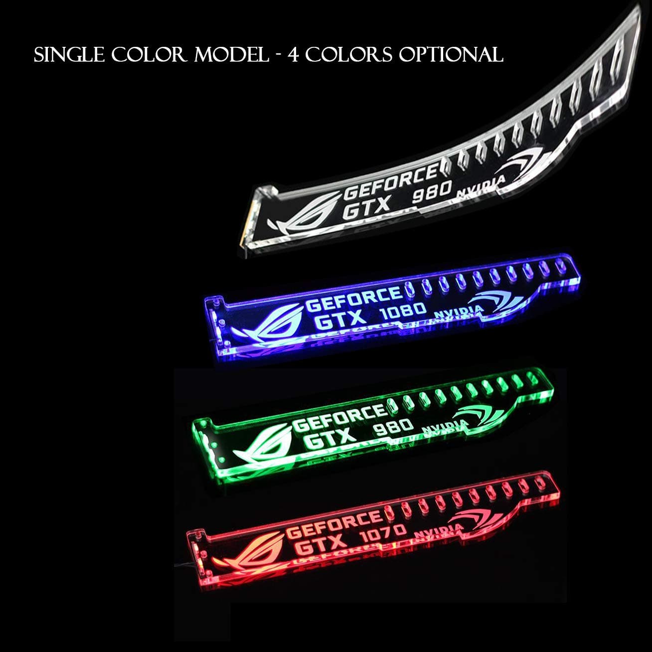 Yosy LED GPU Brace Support Graphics Card Holder - Birthday Gift for Friends ! Acrylic Universal Graphics Card Bracket with LED lights, White/Blue/Green/Red Optional