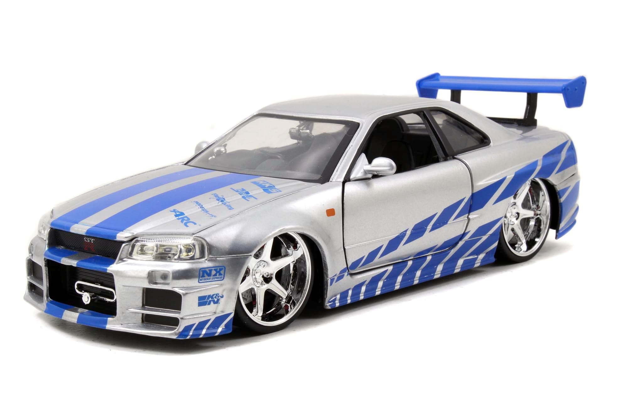 Jada Jazwares Toys Fast & Furious 1 24 Diecast Nissan GT R R34 Vehicle, Silver