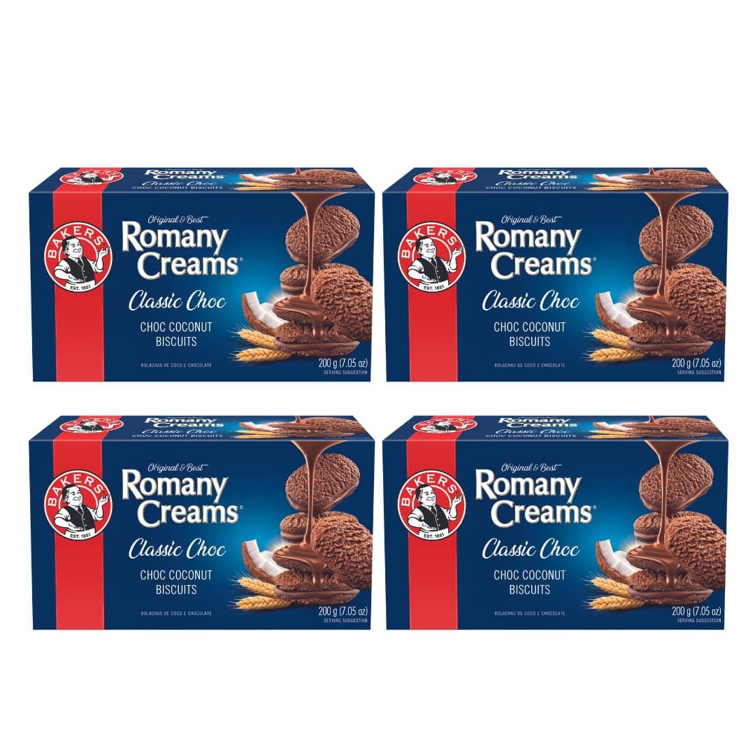 Bakers Romany Creams - Classic Chocolate (200g) - Pack of 4