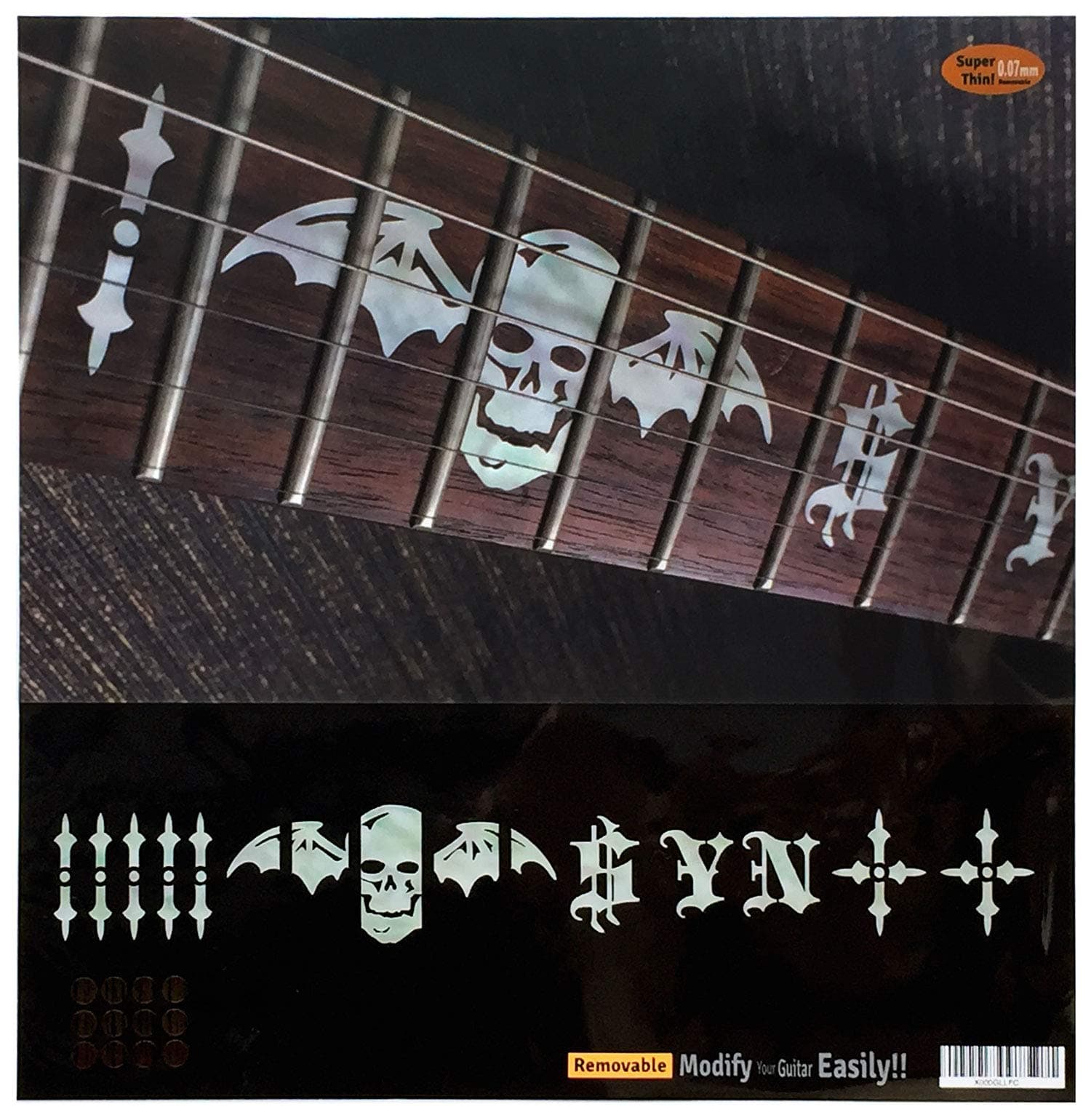 Inlaystickers Inlay Sticker Fret Markers for Guitars - Synyster Gates “SYN” and Death Bats
