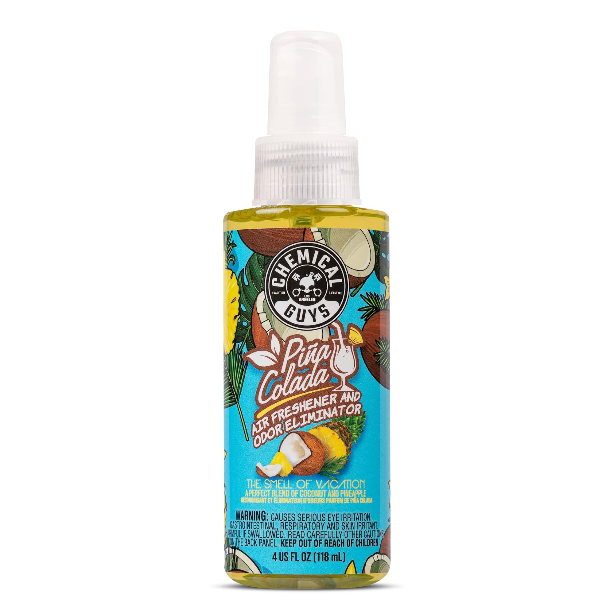 Chemical Guys AIR22904 Premium Air Freshener & Odor Eliminator (4 Oz, Piña Colada Scent)