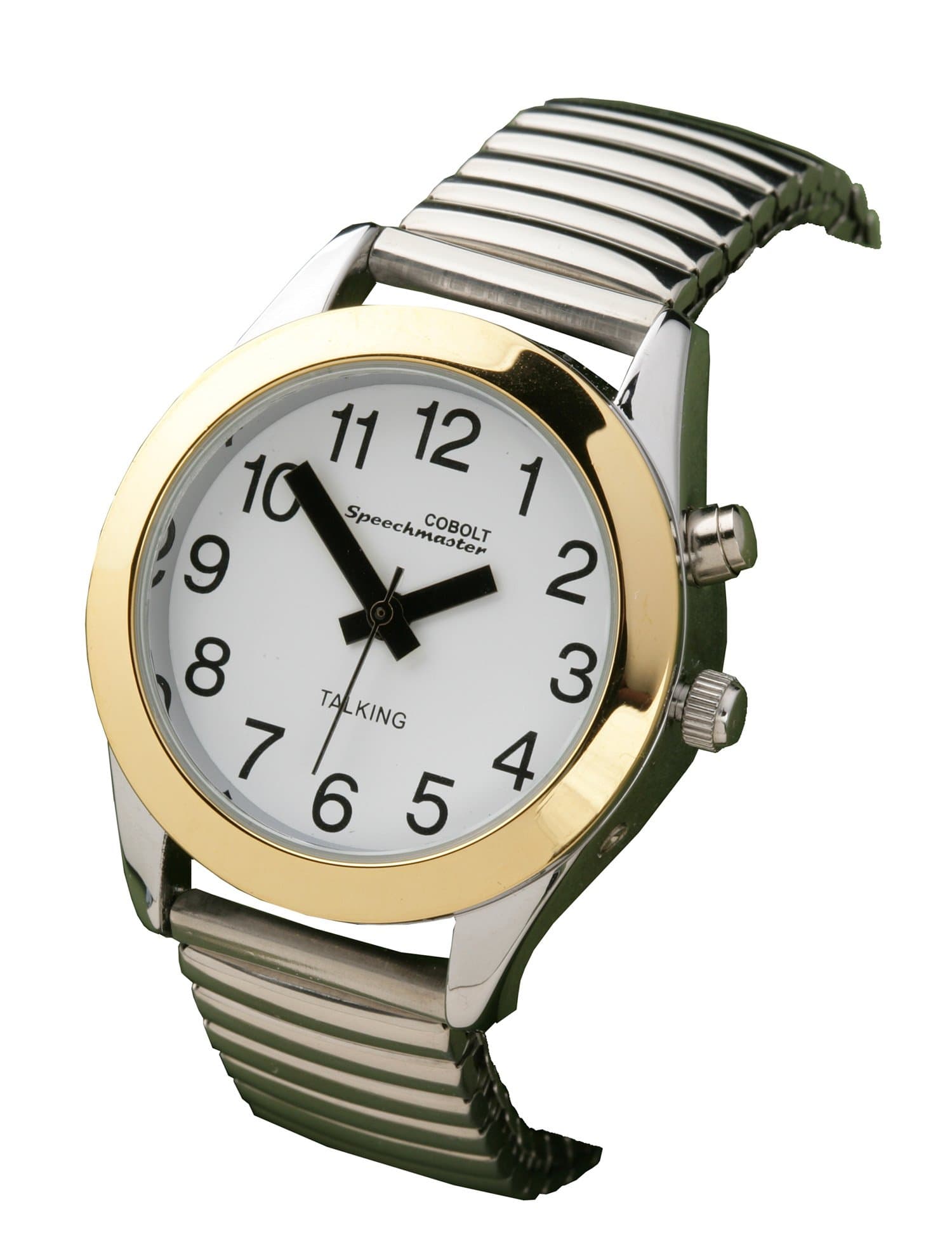 W24 Ladies Talking Calendar Alarm Wristwatch with Leather Strap (As photo but with black leather strap)