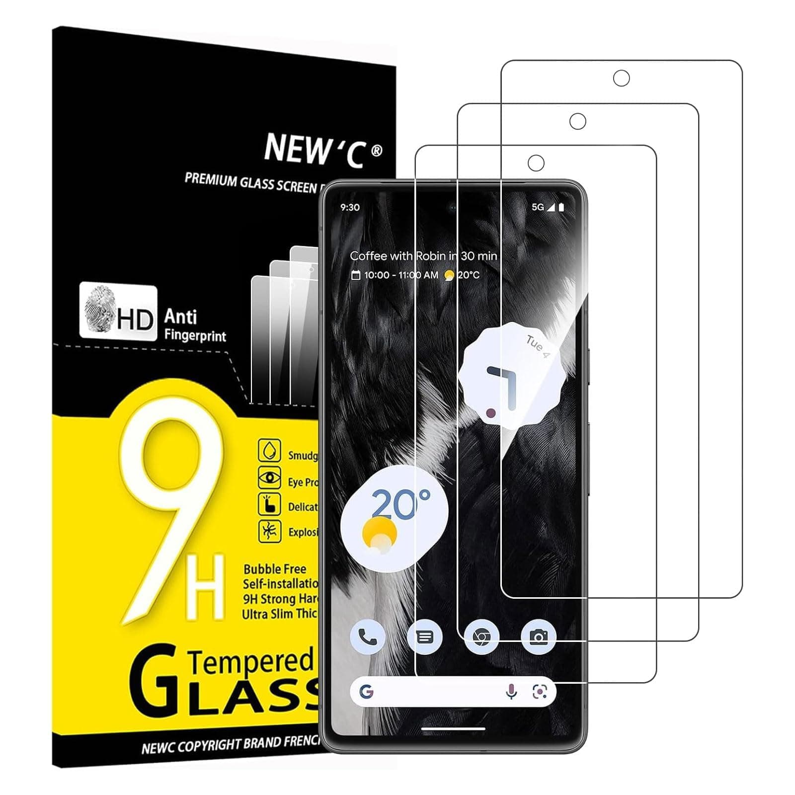 3 Pack Designed for Google Pixel 7 Screen Protector Tempered Glass,Case Friendly Anti Scratch, Bubble Free, Ultra Resistant