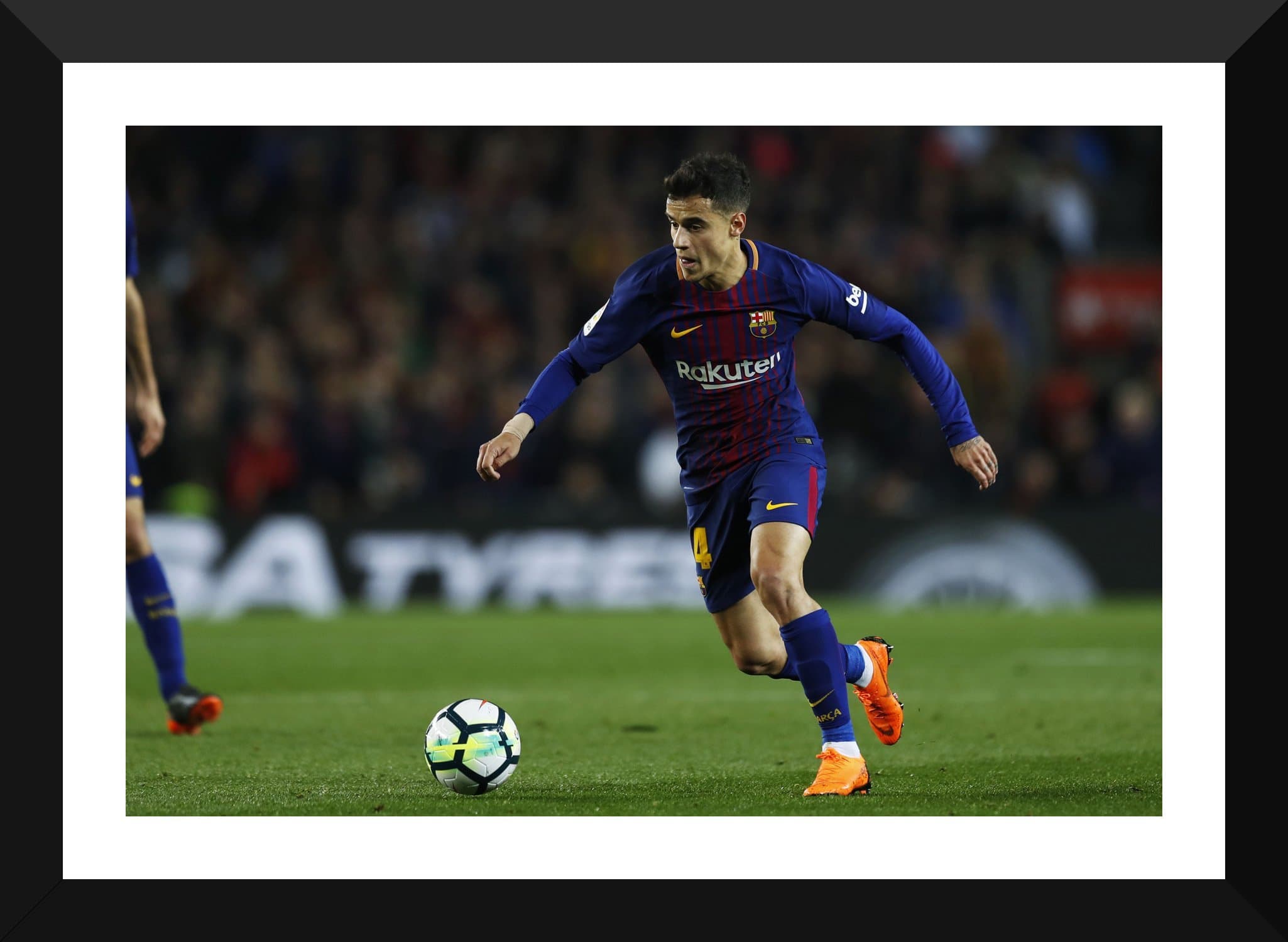 Tallenge - Football Players - Philippe Coutinho - Small Poster Paper - Framed (12 x 17 inches, Multicolour)