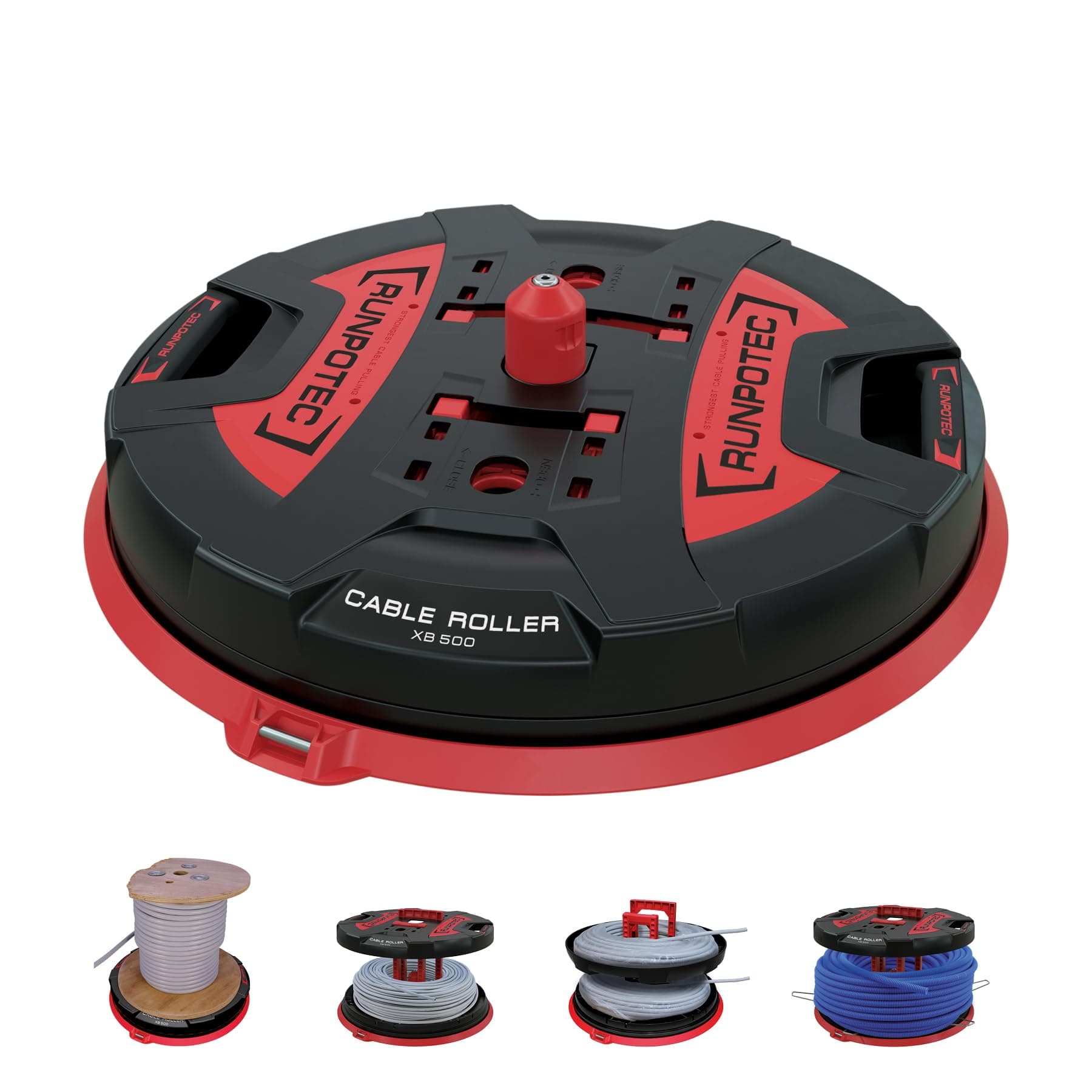 RUNPOTEC 10136 X Board Professional Cable Dispenser XB 500 Cable Retractable System, Black