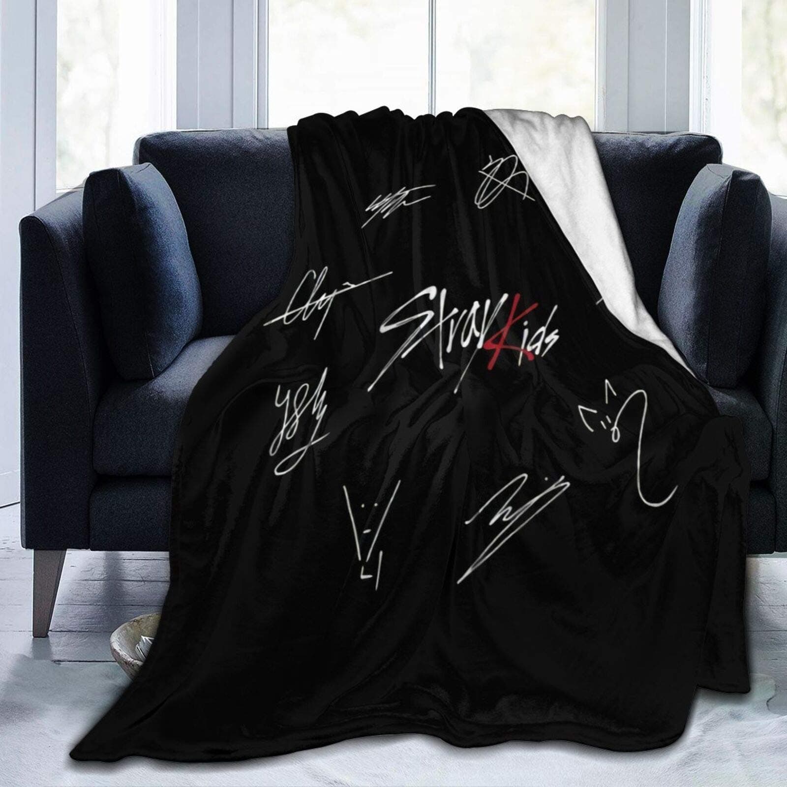 Stray Kids Soft and Comfortable Warm Throw Blanket Beach Blanket Picnic Blanket Fleece Blankets for Sofa,Office Bed car Camp Couch (50"x40")