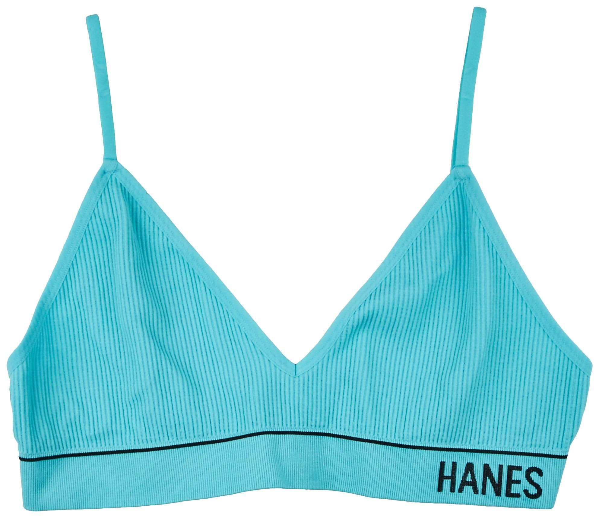 Hanes Women's Originals Seamless Triangle Bralette, Soft Ribbed Bra, ComfortFlex Fit