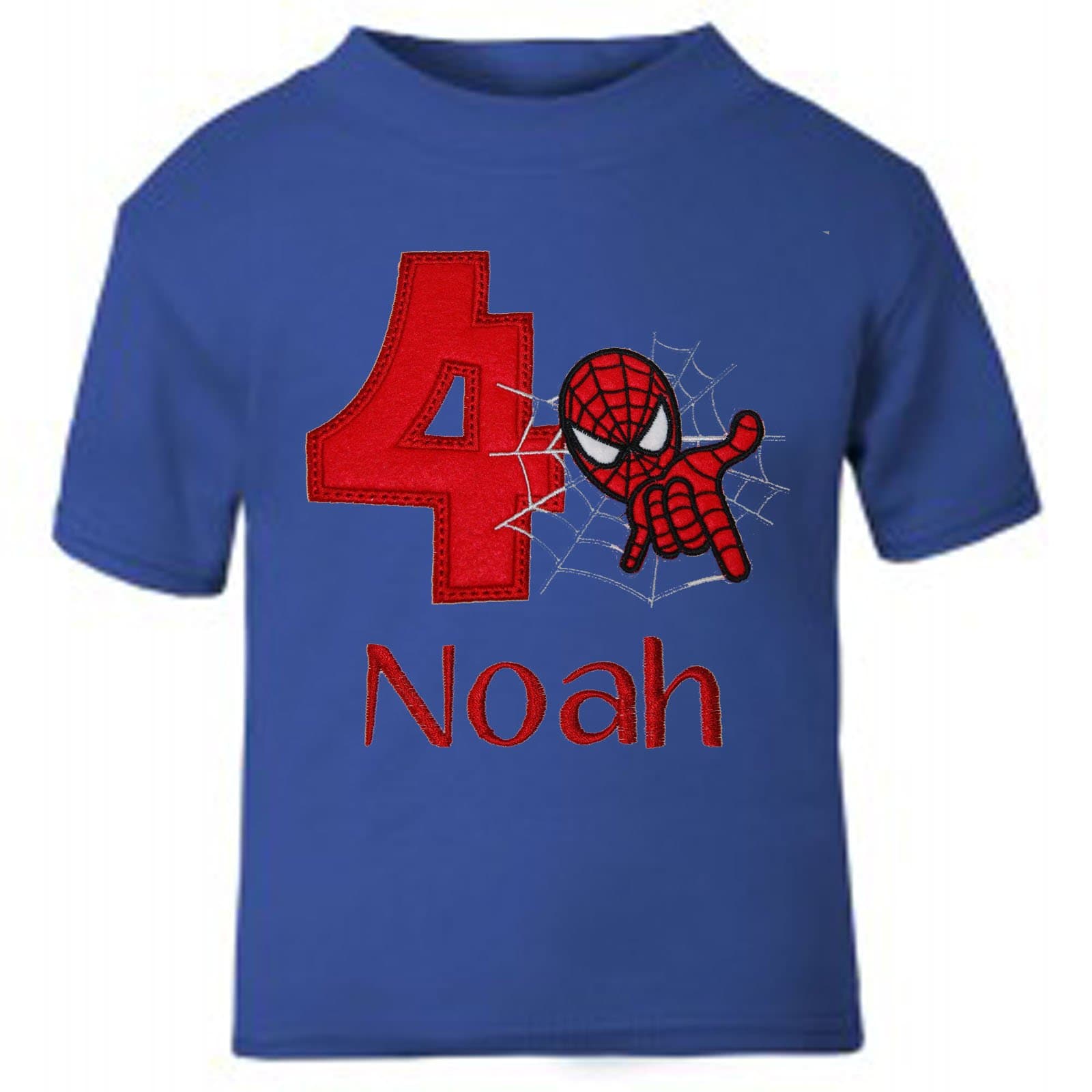Boy’s Personalised 100% Cotton Spiderman 4th Birthday T-Shirt