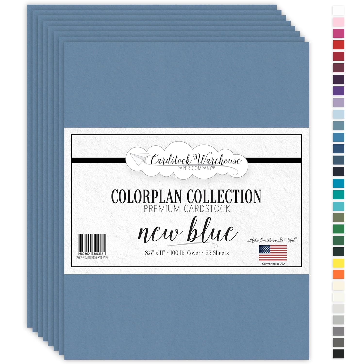 Cardstock Warehouse Colorplan New Blue - 8.5 x 11" - 100 Lb. / 270 Gsm Matte Premium Cardstock Paper - 25 Sheets