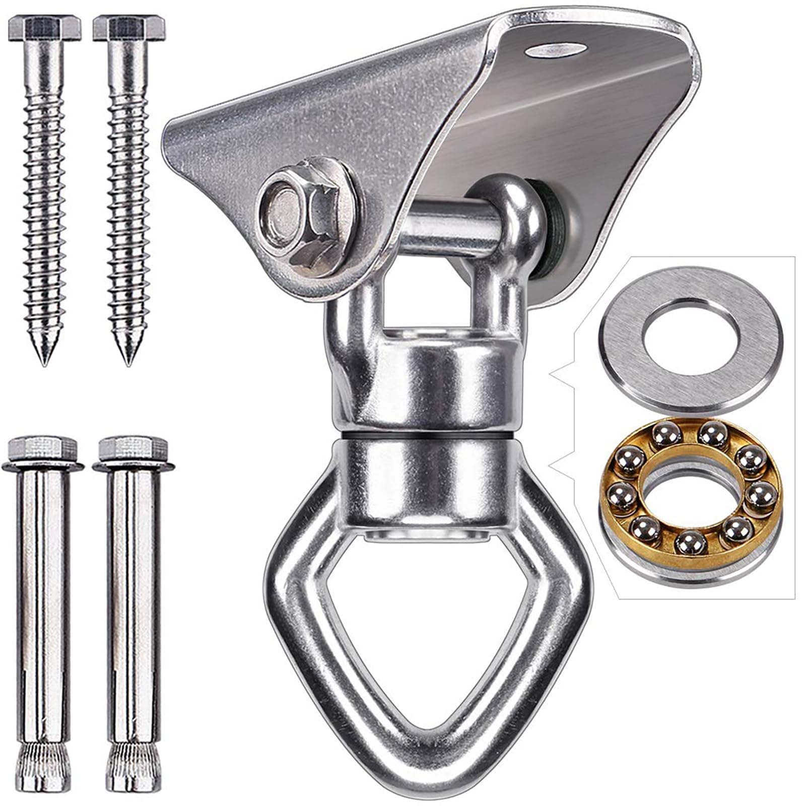 BeneLabel 800LB Capacity Swing Hanger with Bearing Swivel Stainless Steel Ceiling Mount Hanging Kit for Aerial Silks, Swings, Hammocks, Hanging Chair, Heavy Bag