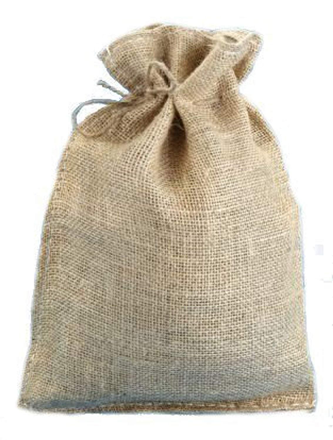 10" x 14" Natural Burlap Bags with Jute Drawstring (25) - Large Burlap Pouch Sack Favor Gift Bag for Showers Weddings Parties and Receptions - 10x14 inch
