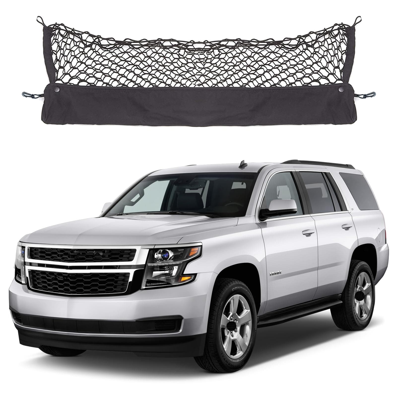 Envelope Style Cargo Net Compatible with Chevrolet Chevy Tahoe, GMC Yukon New 2025 2024 2023 2022 2021 2020 2019 2018 2017 2016 2015 Upgraded SUV Trunk Premier Car Rear Tailgate Netting