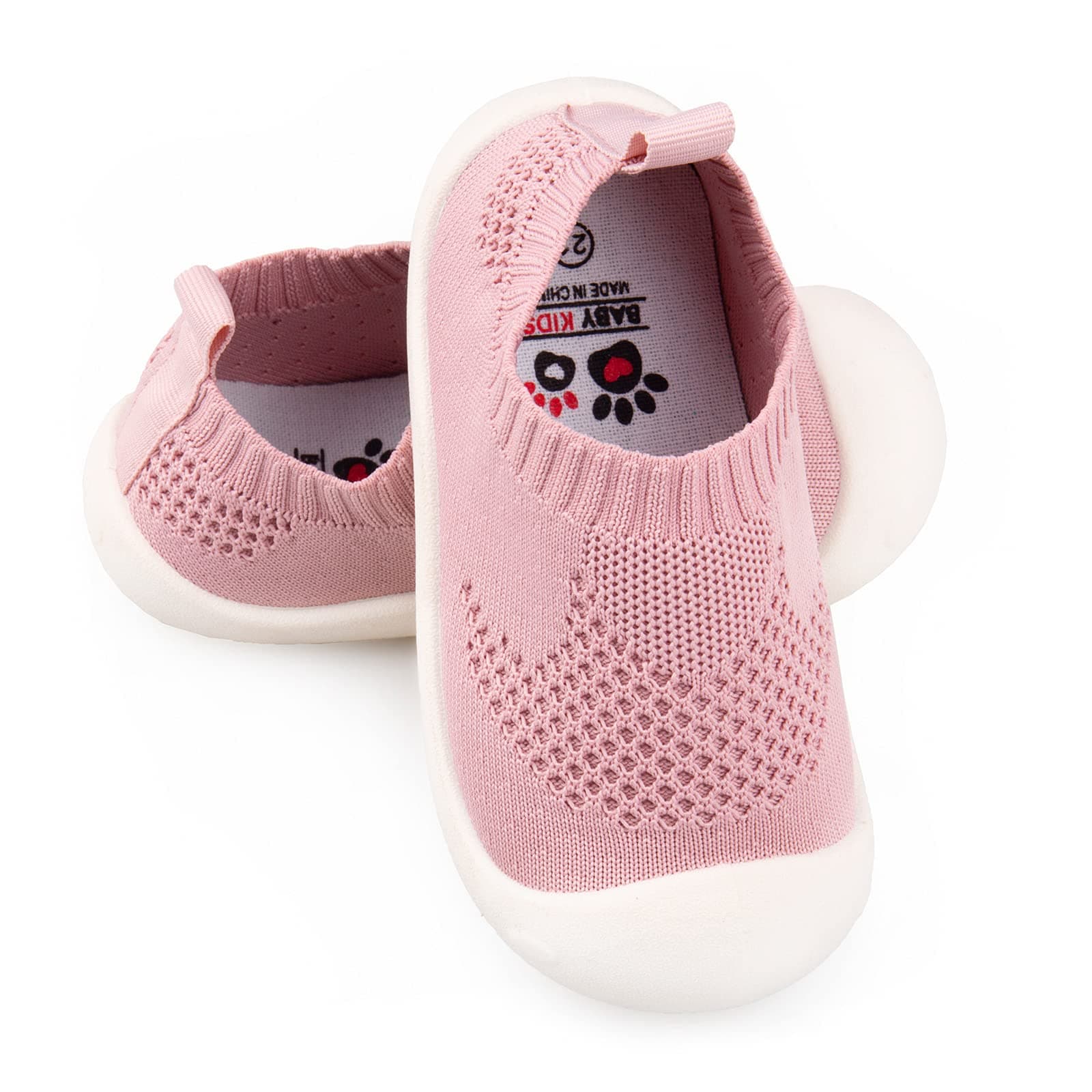 Baby First-Walking Shoes 1-4 Years Kid Shoes Trainers Toddler Infant Boys Girls Soft Sole Non Slip Cotton Canvas Mesh Breathable Lightweight TPR Material Slip-on Sneakers Outdoor