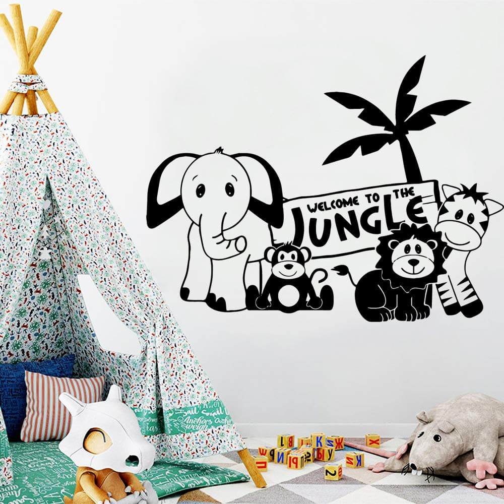 Gadgets Wrap Modern Zoo Animal Elephant Wall Sticker Home Decoration Accessories Removable Vinyl