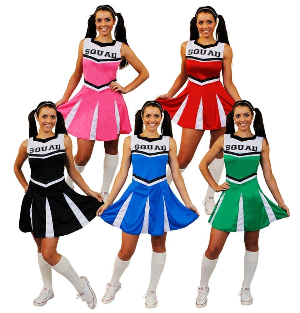 Cheerleader Fancy Dress Costume Womens High School Cheer Leader Uniform