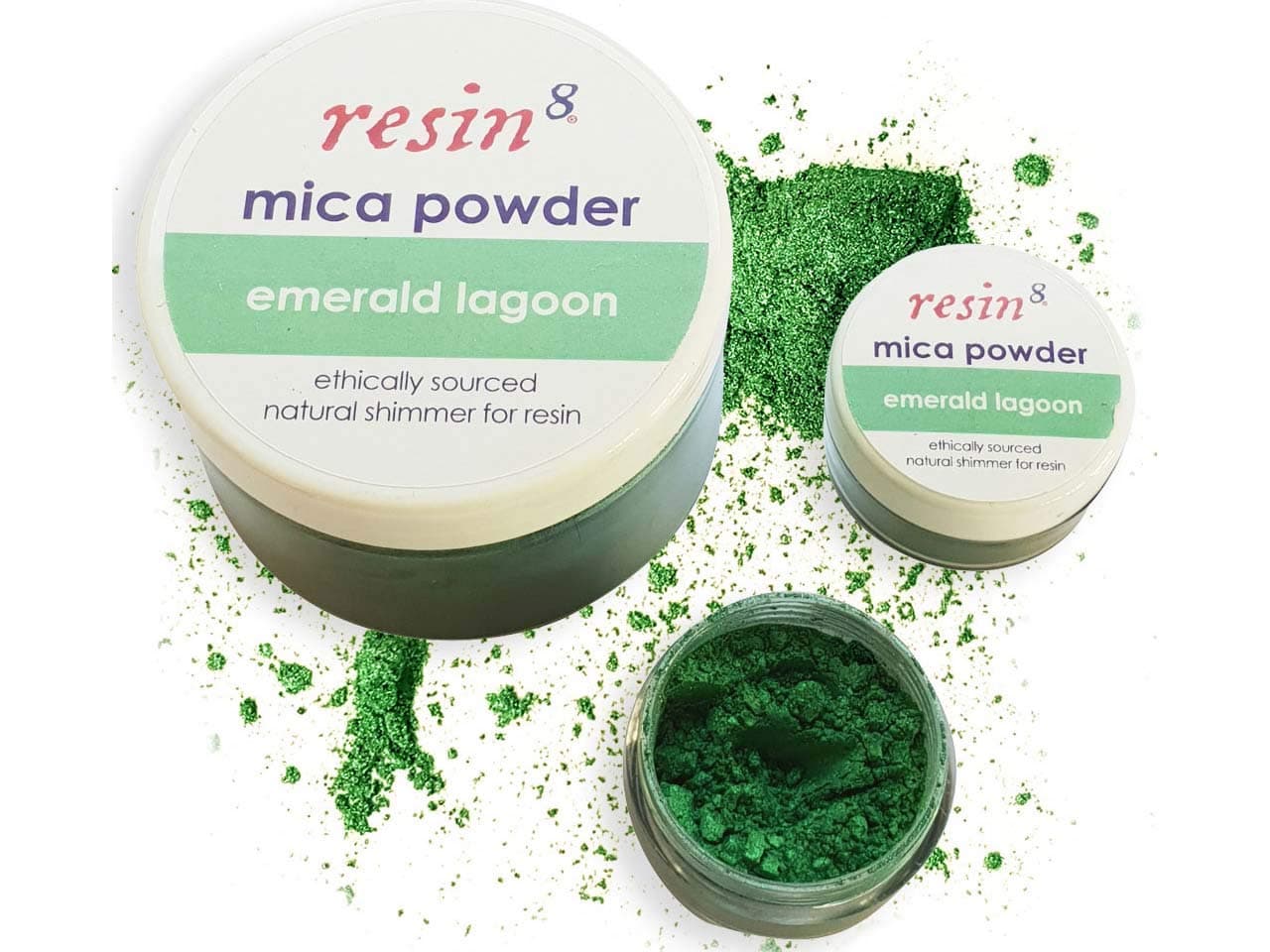 Resin8 Emerald Lagoon Mica Powder Resin Casting Pigment - 5g Cosmetic Grade – Mica for Soap Making, Bath Bombs, Make-up