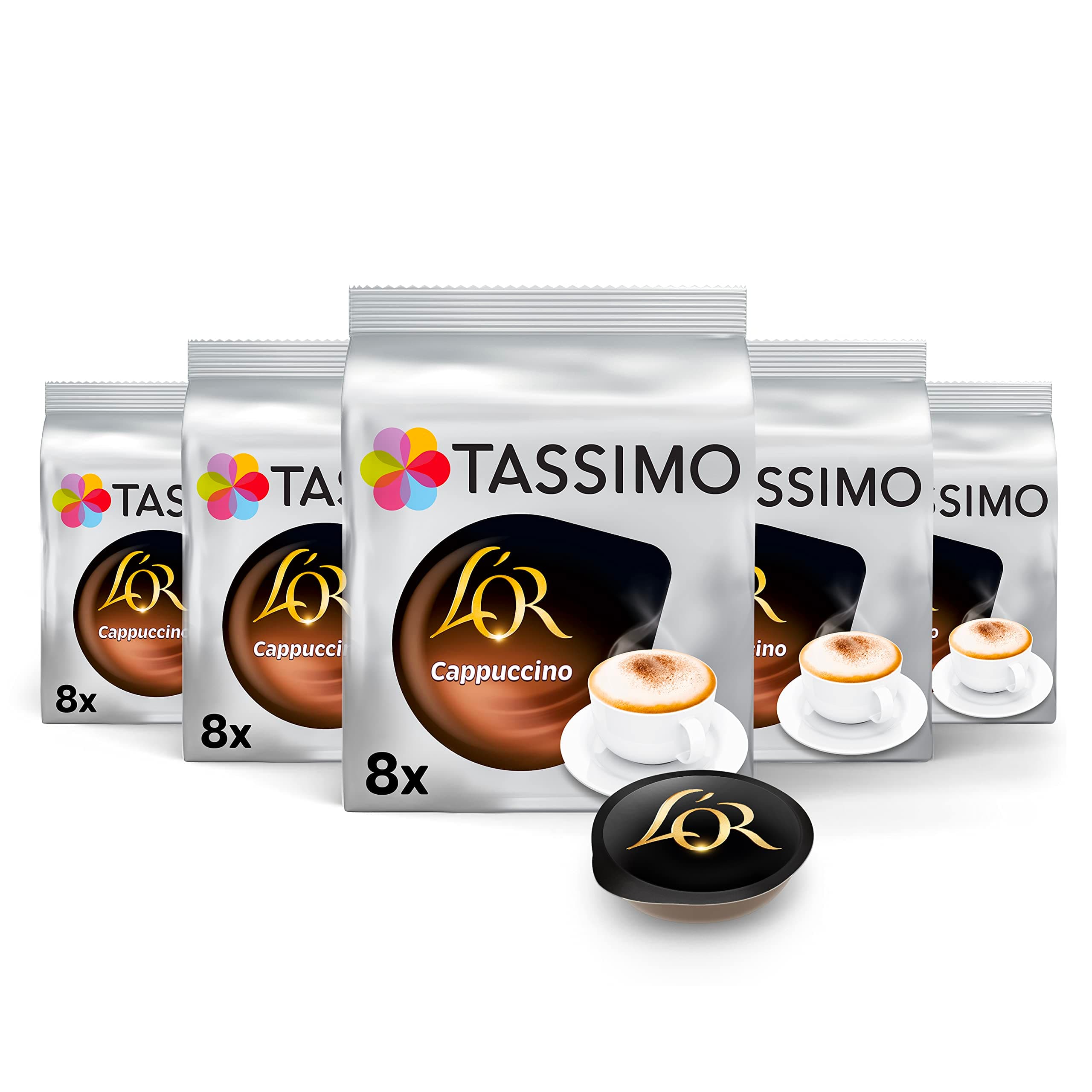 TASSIMO L'OR Cappuccino Coffee Capsules Refills T-Discs Pods, 8 Drinks