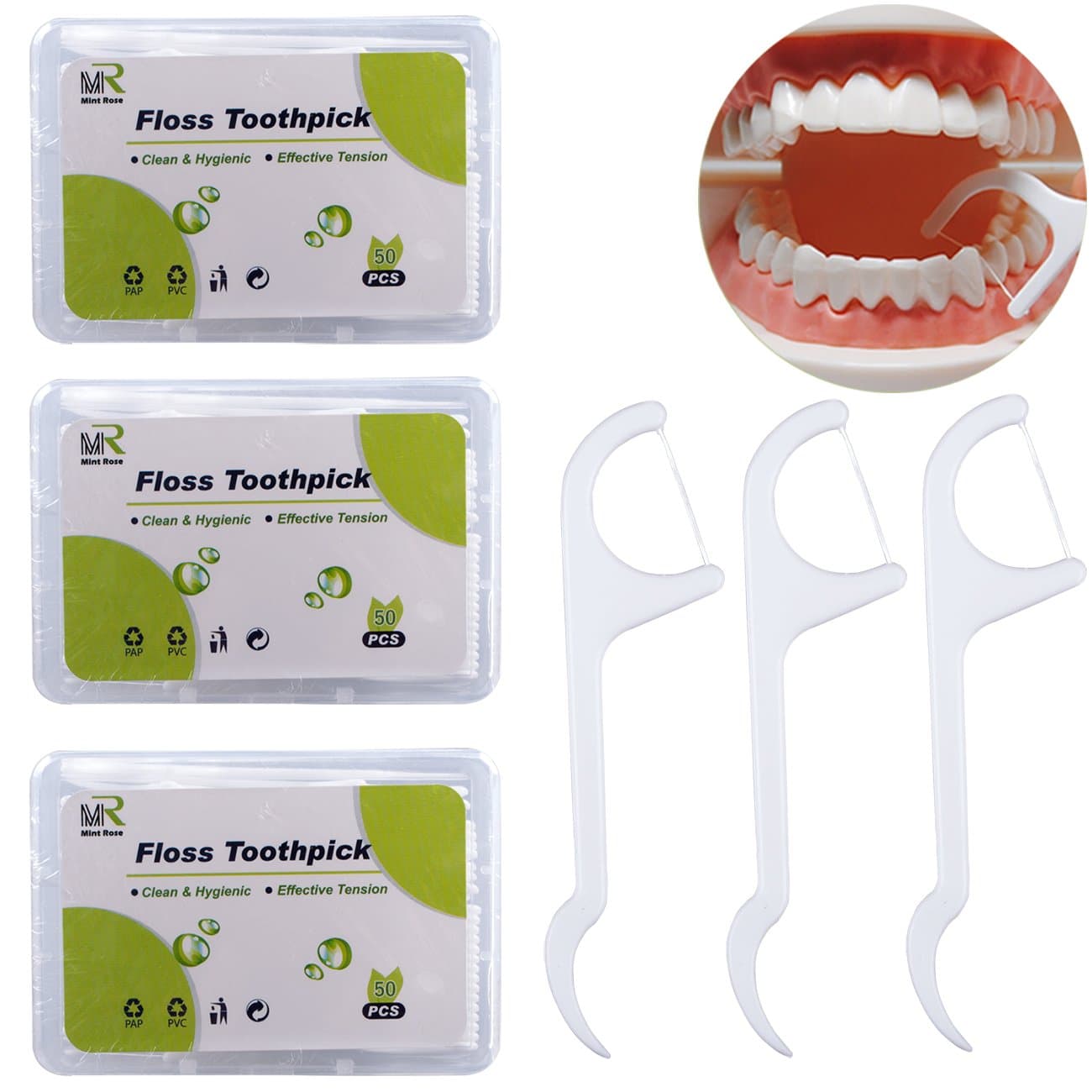Floss Sticks, Dental Floss Picks Toothpick Floss for Adult Kids 150 Count