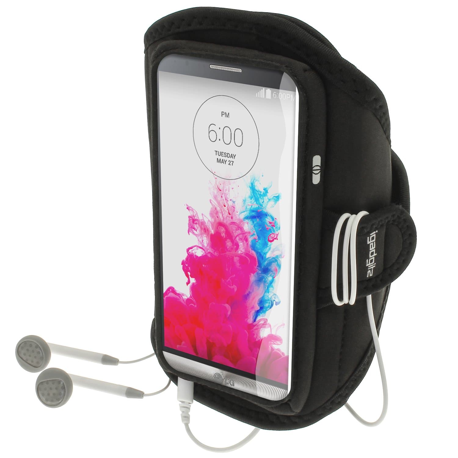 igadgitz u3118 Water Resistant Sports Armband for LG G3 D855 Running Gym Hard Case Cover – Black