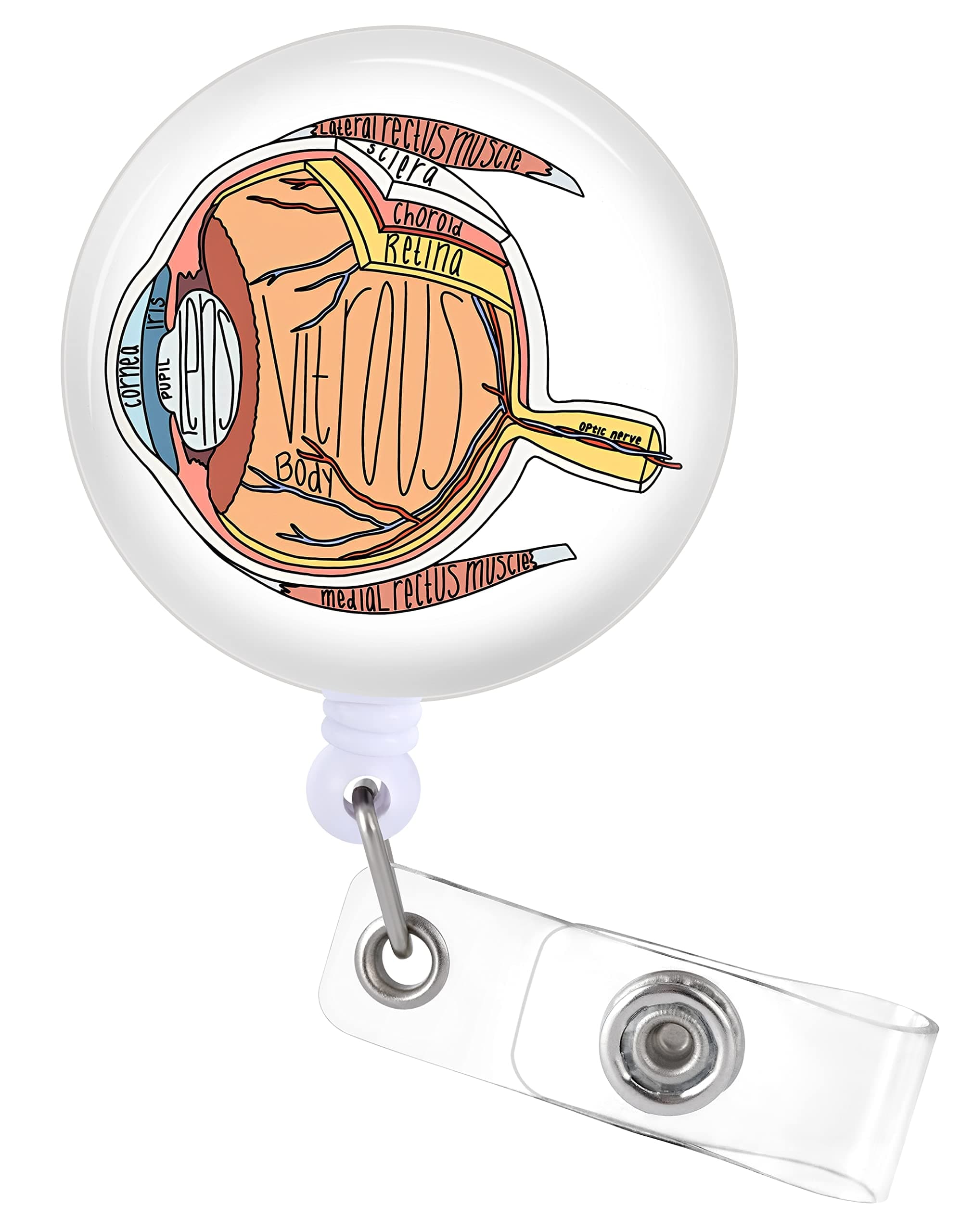 Plifal Badge Reels Holder Retractable with ID Clip for Nurse Name Tag Card Eye Design Optometry Nursing Doctor Medical Work Office Alligator Clip ZJK-092313