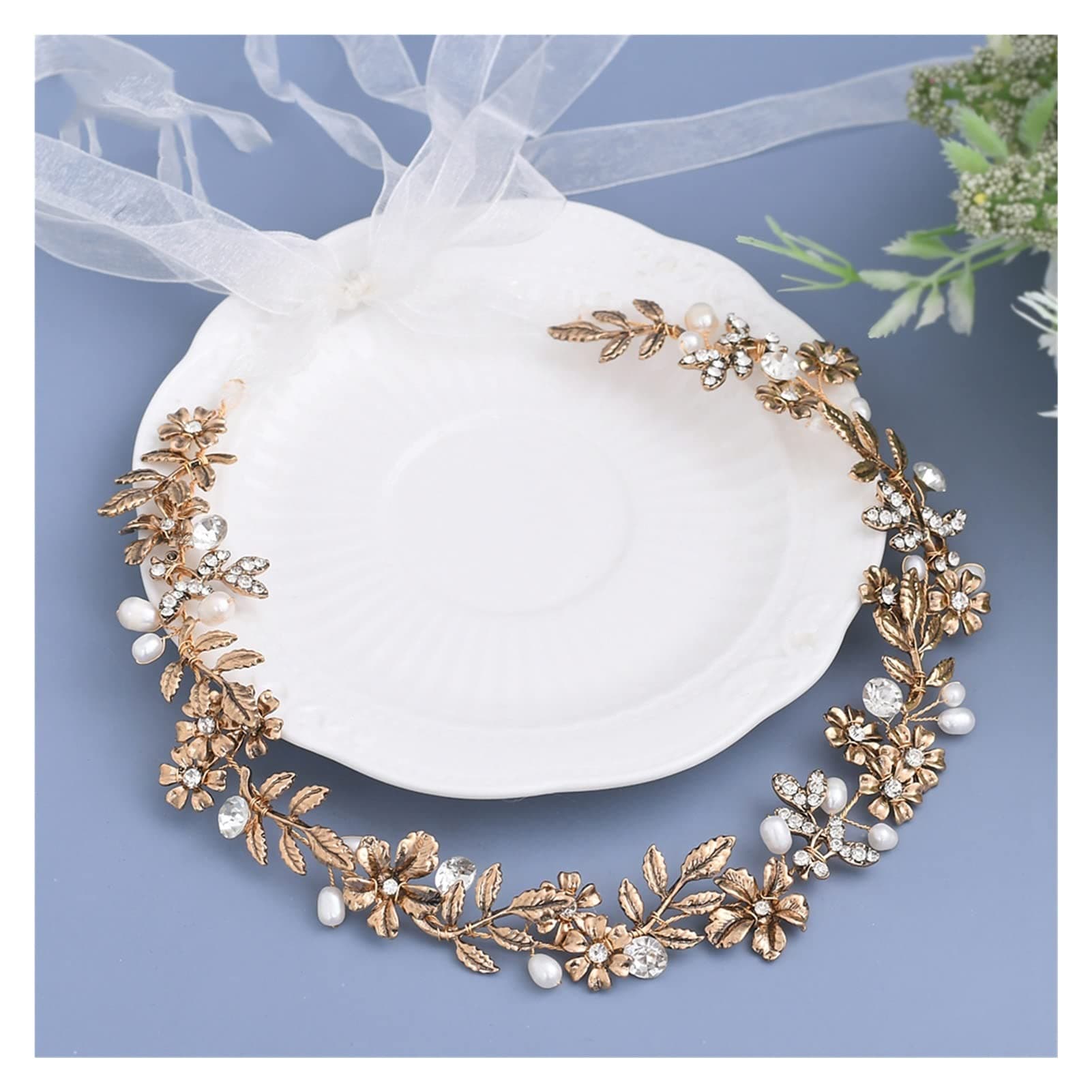 YFQHDD Wedding Belt Crystal Wedding Dress Belts Rhinestone Wedding Belt Gold Bridal Belt (Color : A, Size : One size)