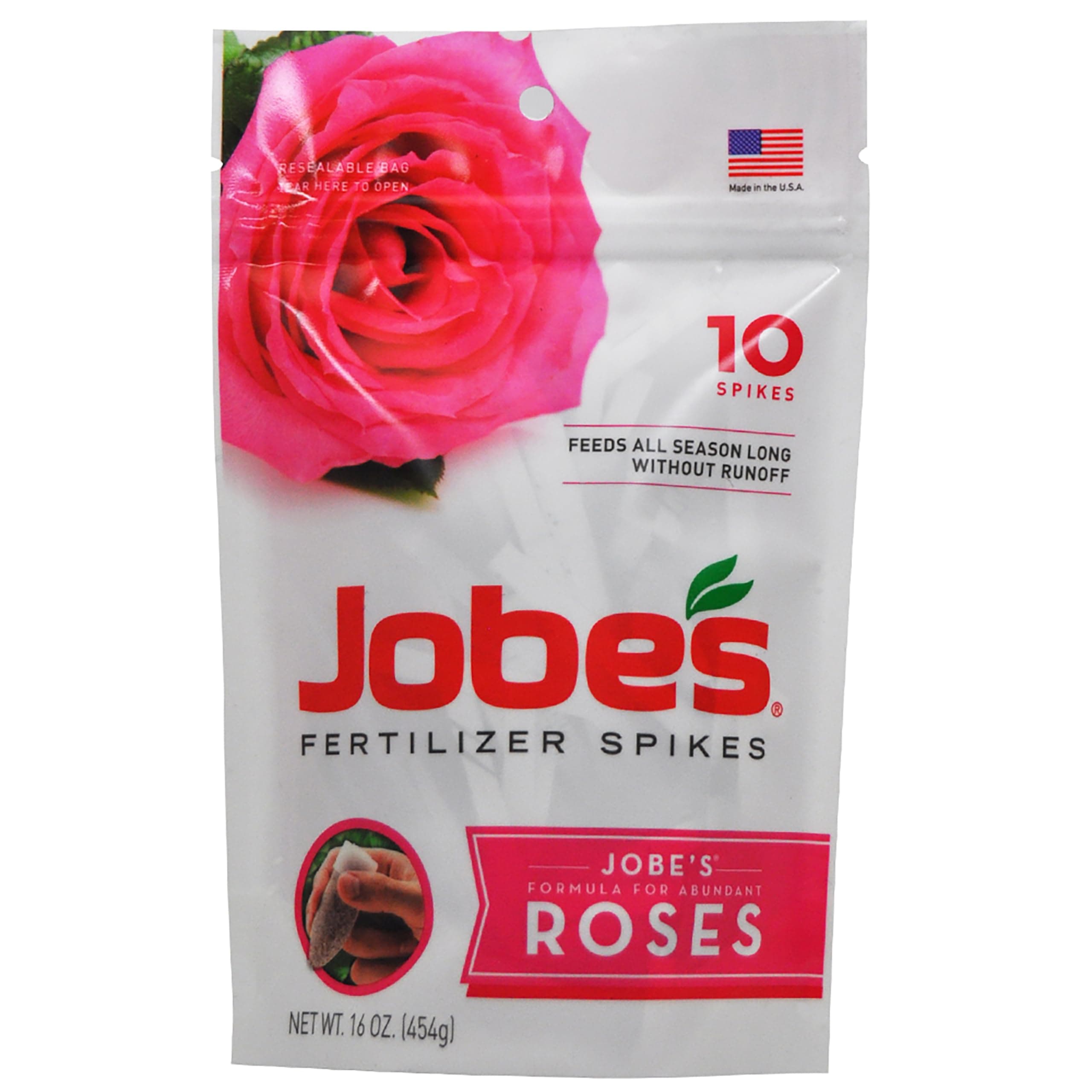 Jobe's Organics Rose Fertilizer Spikes, Easy Plant Care Plant Fertilizer for Rose, Hydrangea, Hibiscus, Azalea, and Other Flowering Shrubs, 10 Count