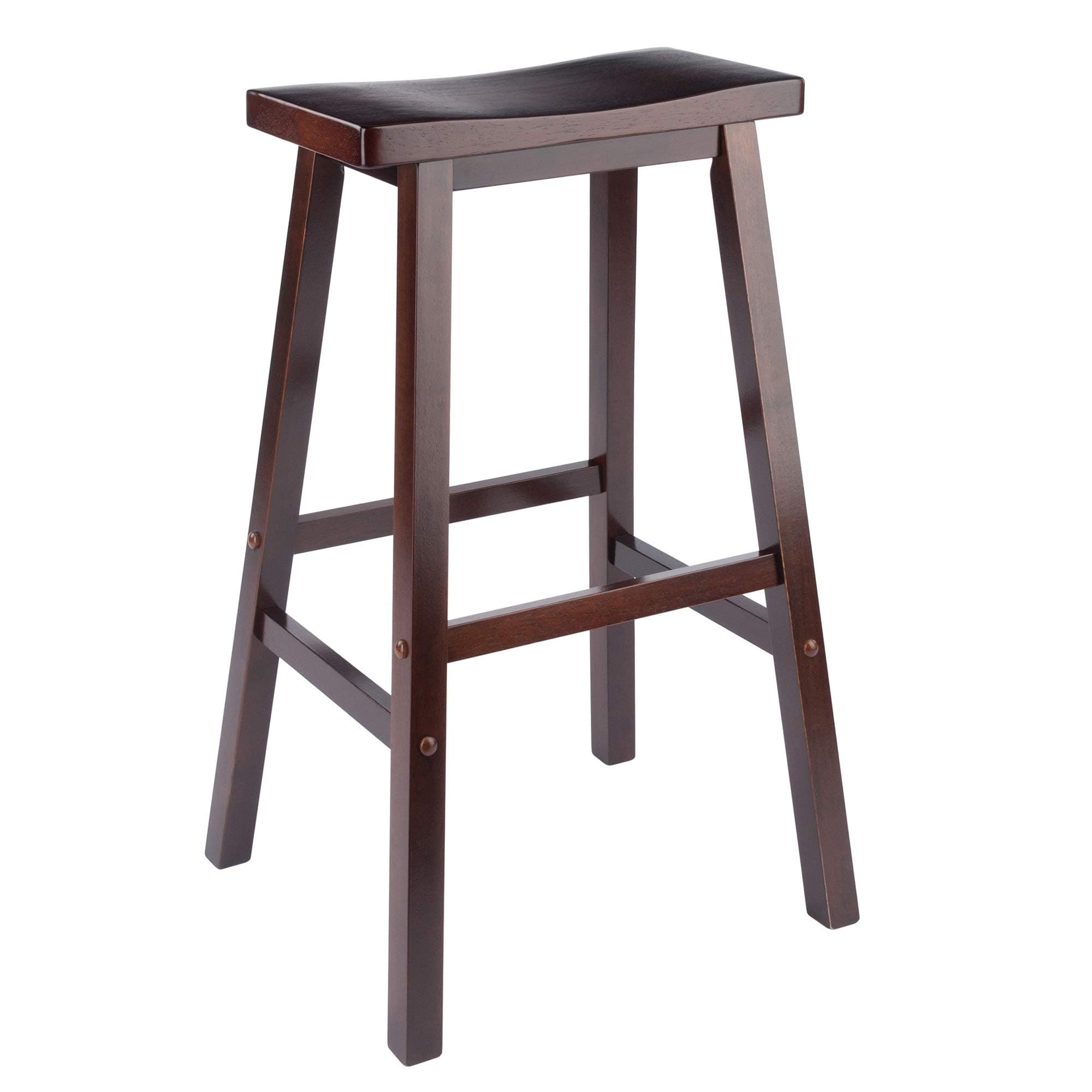 Winsome Satori Saddle Seat Counter Stool, 29" in Black, Classic Backless Bar Chairs for Kitchen & Dining Room Seating, Timeless Essential Furniture for Home, Dorm, Apartments