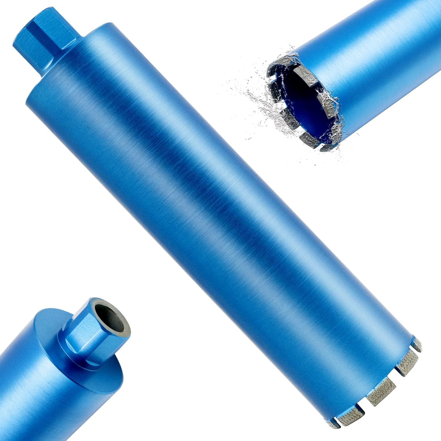 4-1/2" Wet Diamond Core Drill Bits for Concrete with Rebar, Brick, Block, Masonry, 15" Drilling Depth, 1-1/4-7" Thread, Laser-Welded Segments for Construction & DIY Home Renovation