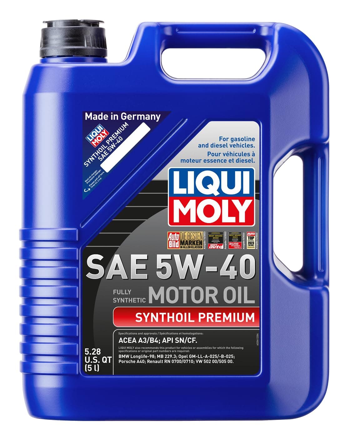 Synthoil Premium SAE 5W-40 | 5 L | Fully synthetic engine oil | SKU: 2041