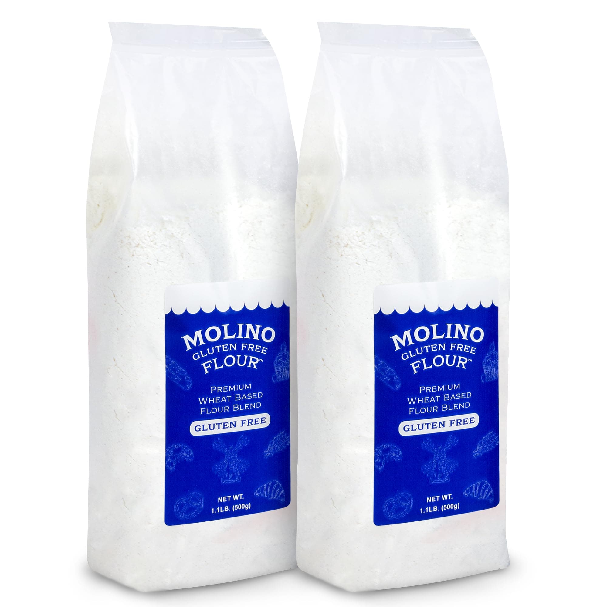 Molino Gluten Free Flour All Purpose Bread Flour Made with Wheat Starch 1.1 Pounds Per Bag (2 Pack)